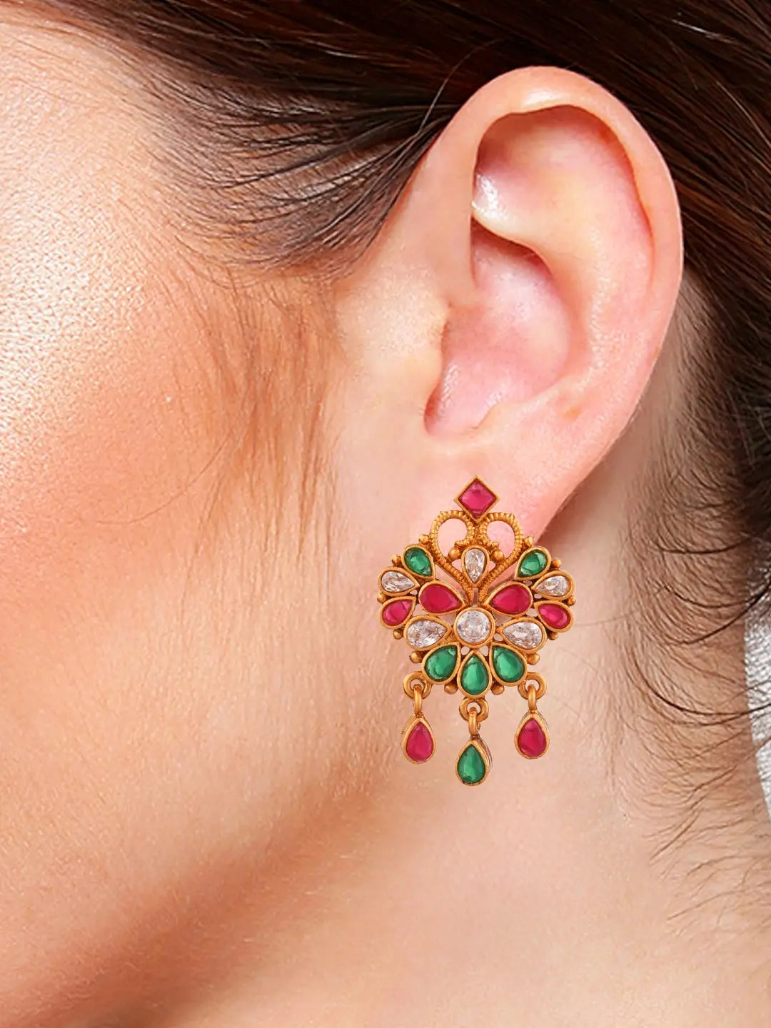 Floral Kundan Earrings