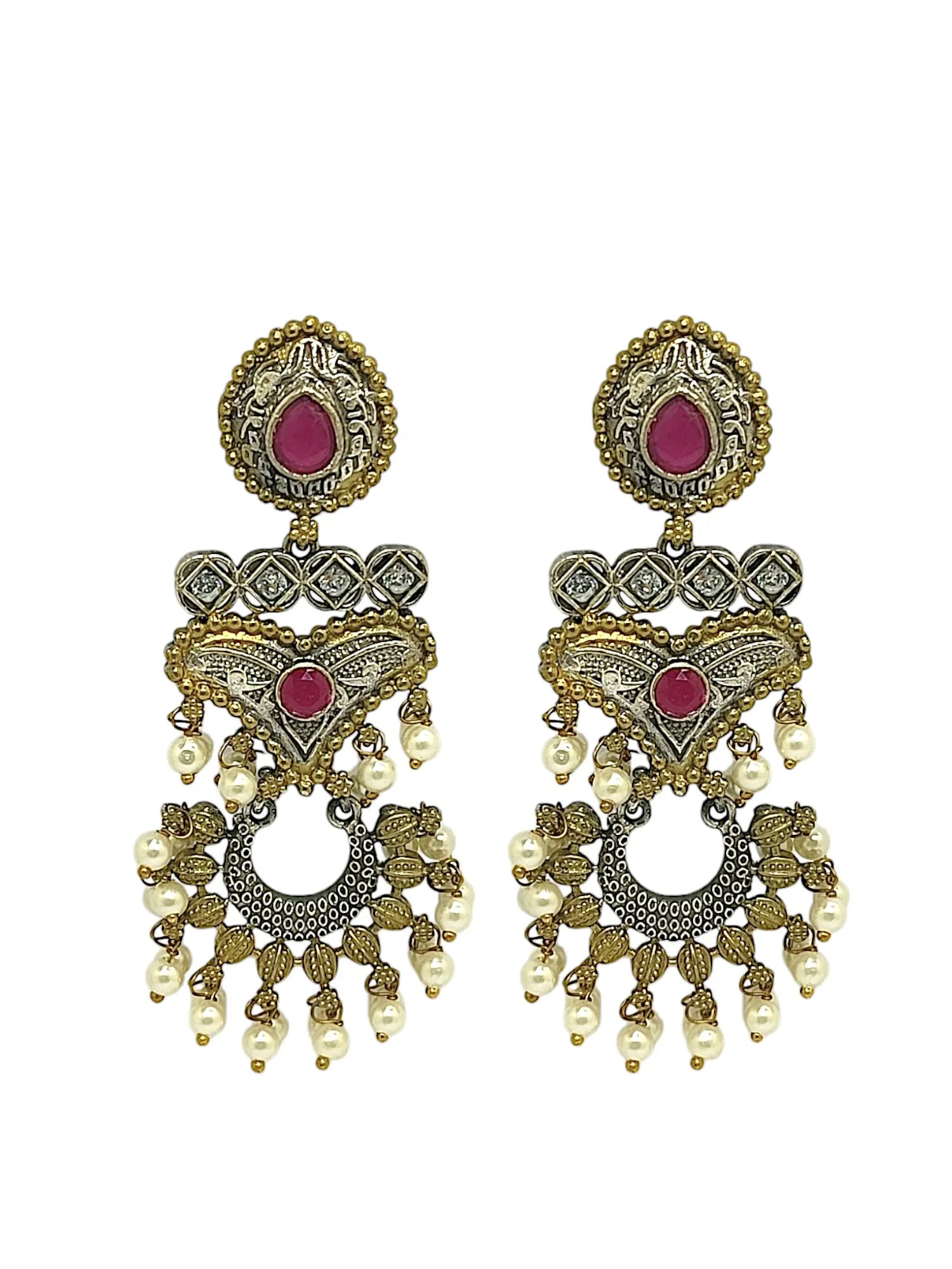 Gold & Silver-Plated Chandbalis Earrings