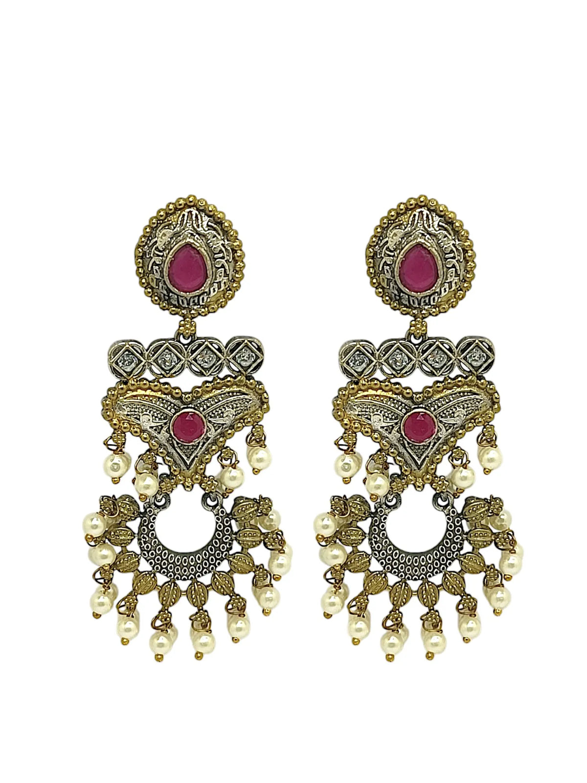 Gold & Silver-Plated Chandbalis Earrings