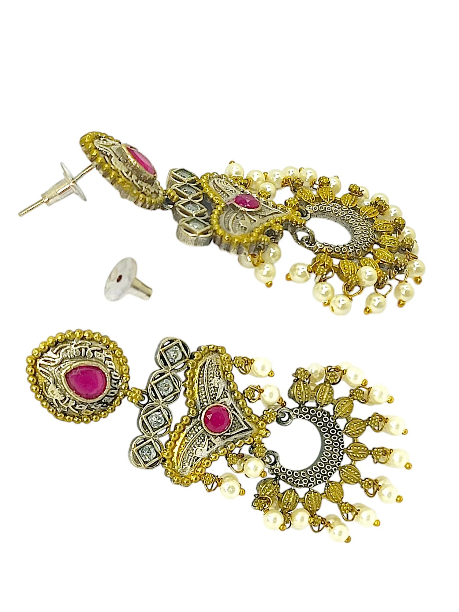 Gold & Silver-Plated Chandbalis Earrings