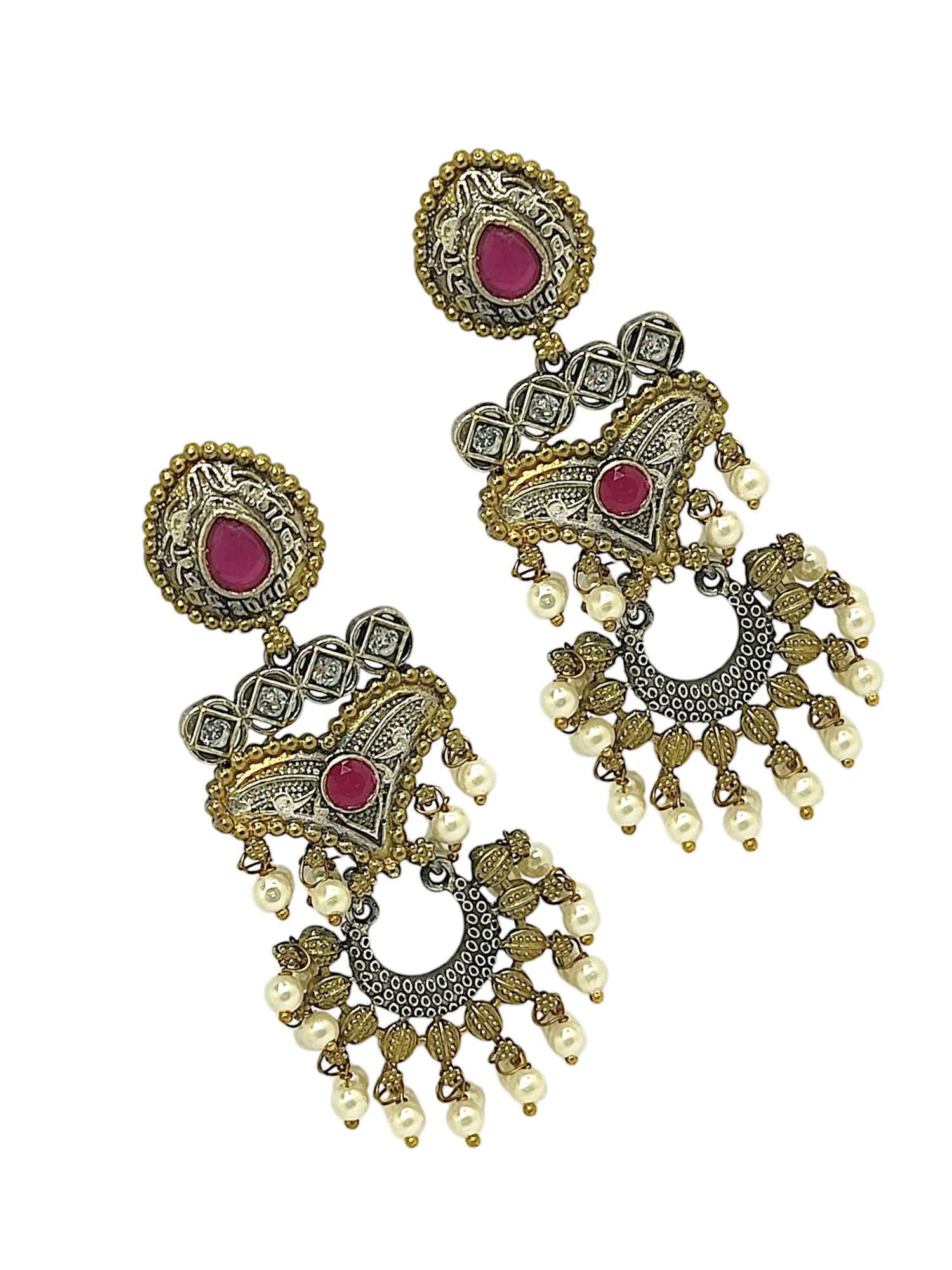 Gold & Silver-Plated Chandbalis Earrings