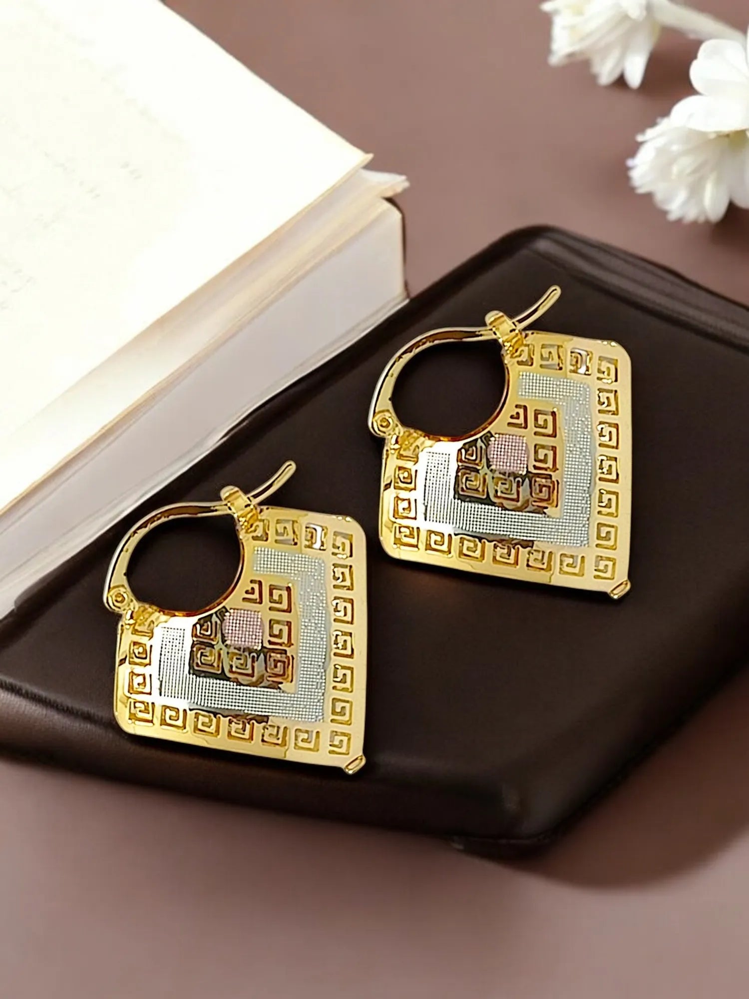 Gold And Silver Plated Latch Hoop Earrings