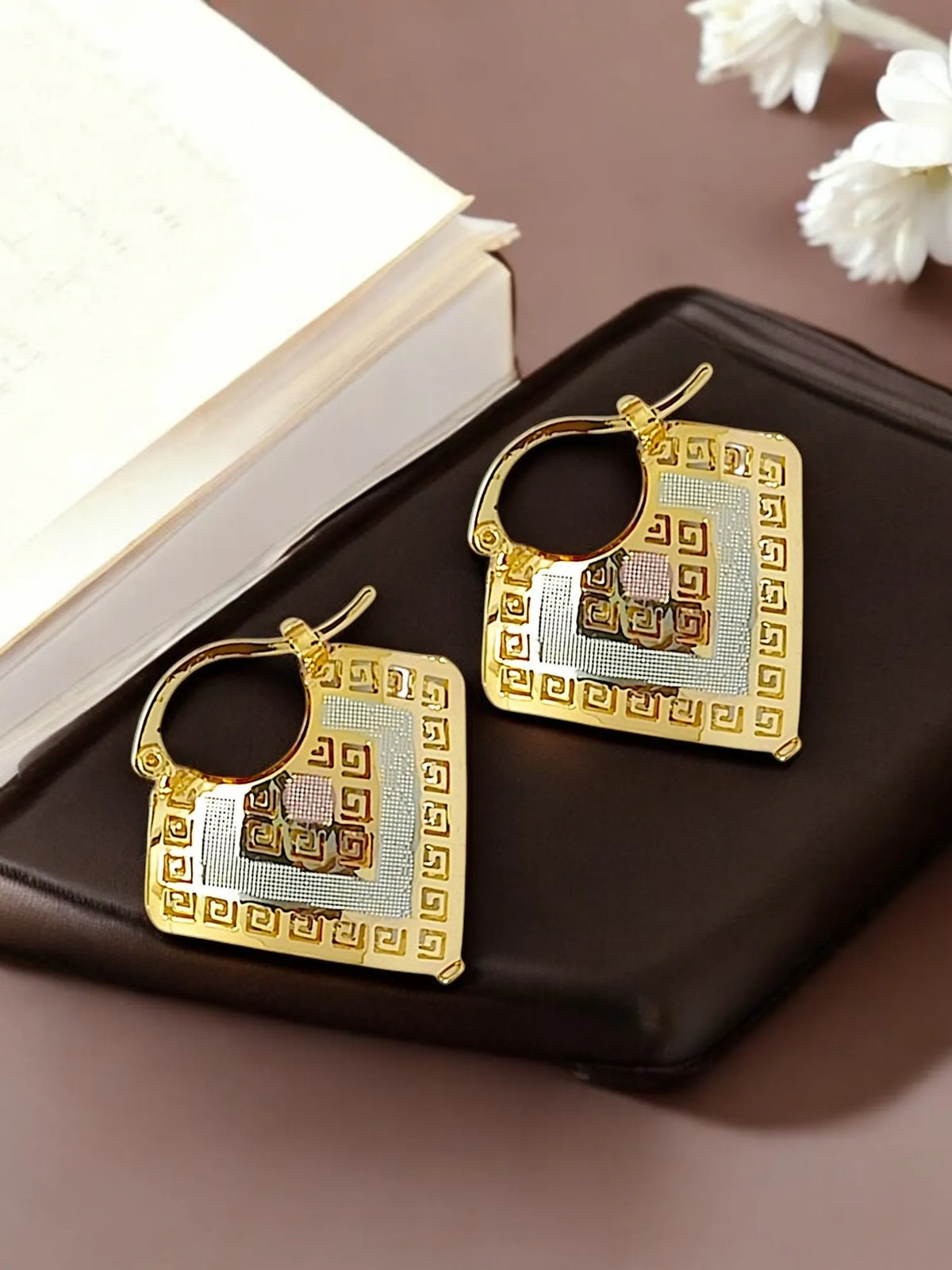 Gold And Silver Plated Latch Hoop Earrings