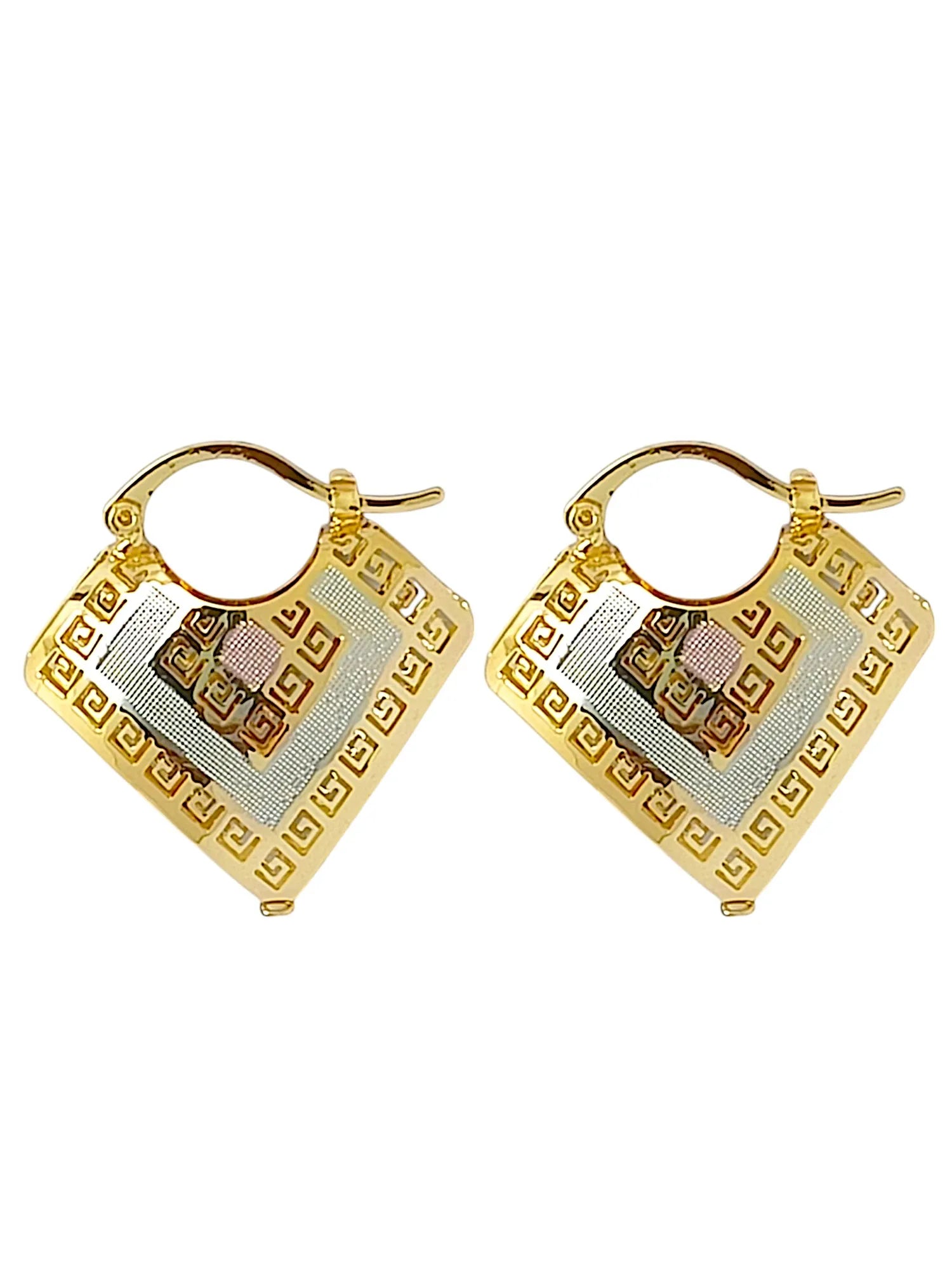 Gold And Silver Plated Latch Hoop Earrings