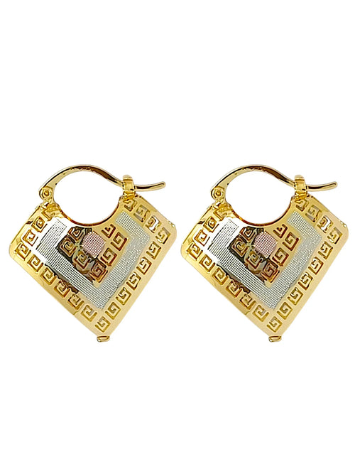 Gold And Silver Plated Latch Hoop Earrings
