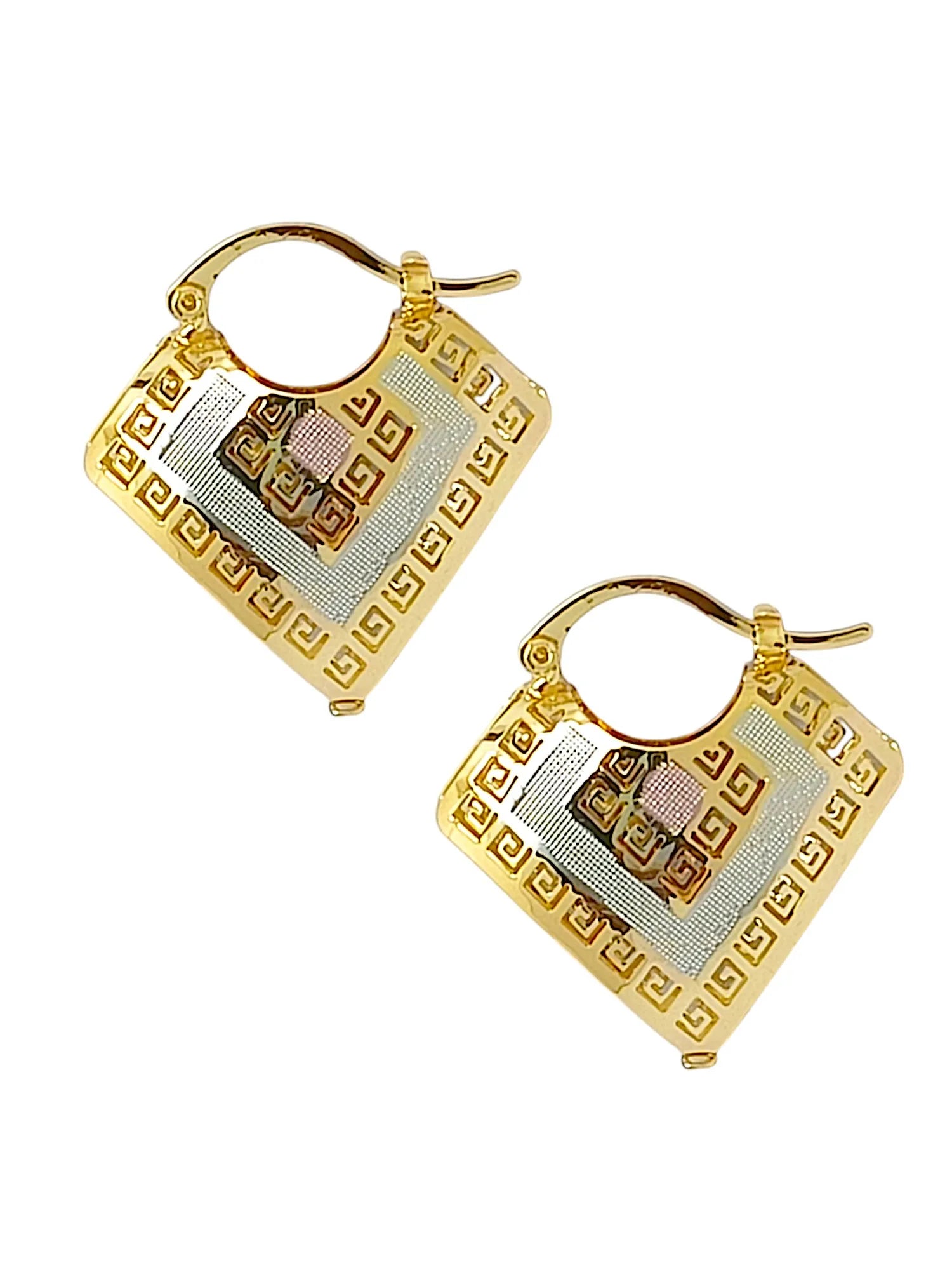 Gold And Silver Plated Latch Hoop Earrings