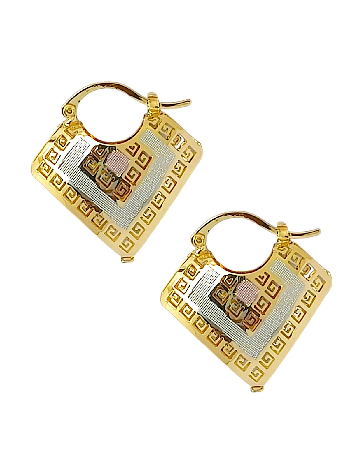 Gold And Silver Plated Latch Hoop Earrings