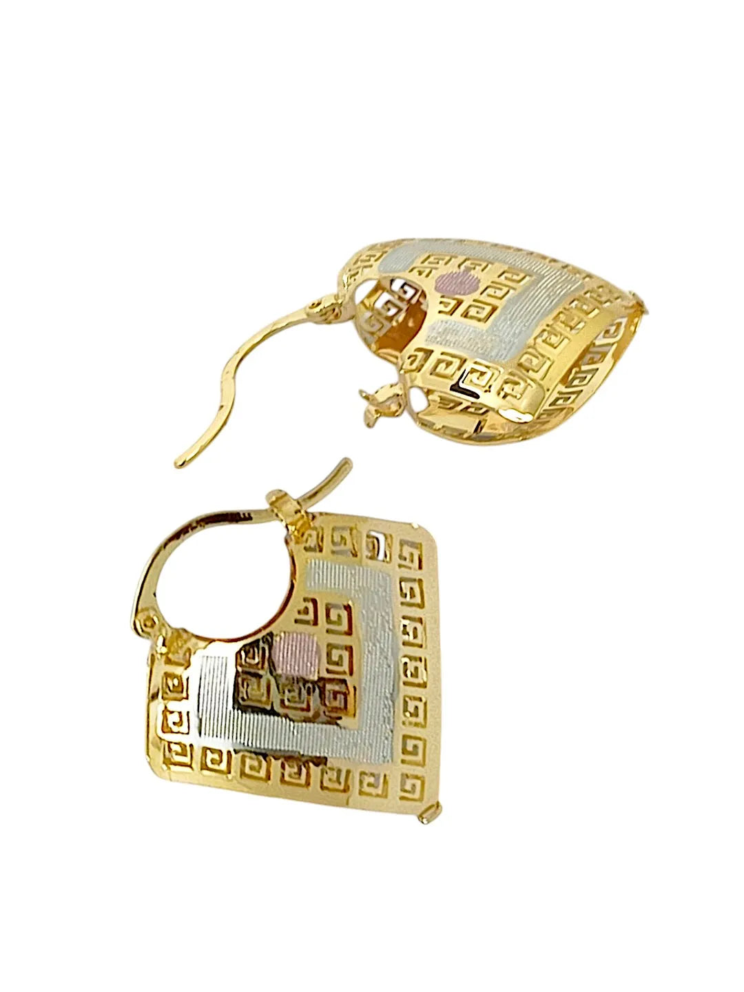 Gold And Silver Plated Latch Hoop Earrings