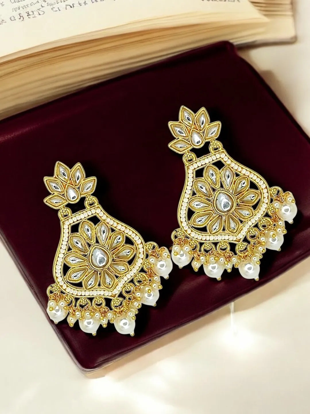 Contemporary Kundan Earrings