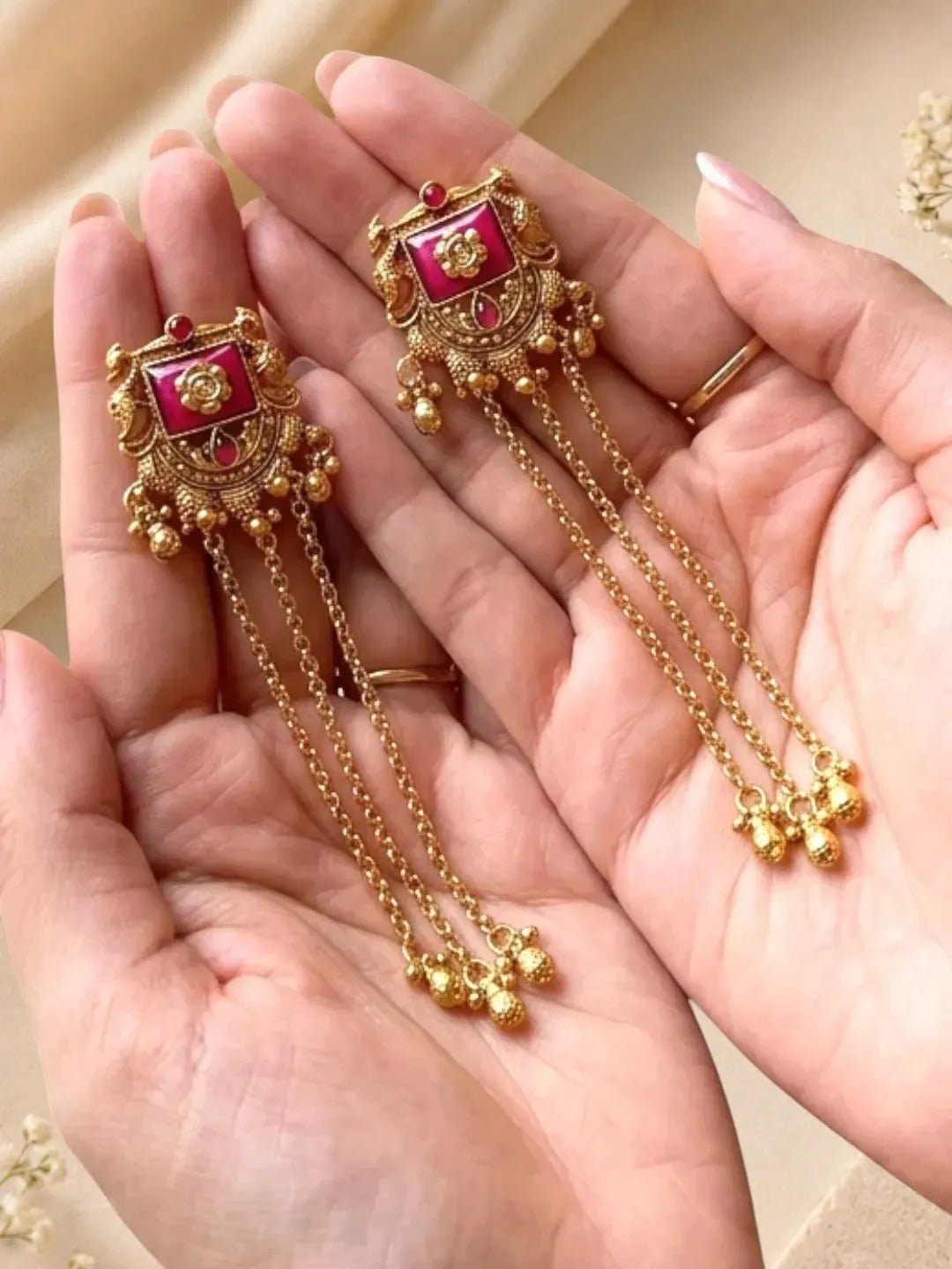 Heritage Design Kashmiri Long Earrings