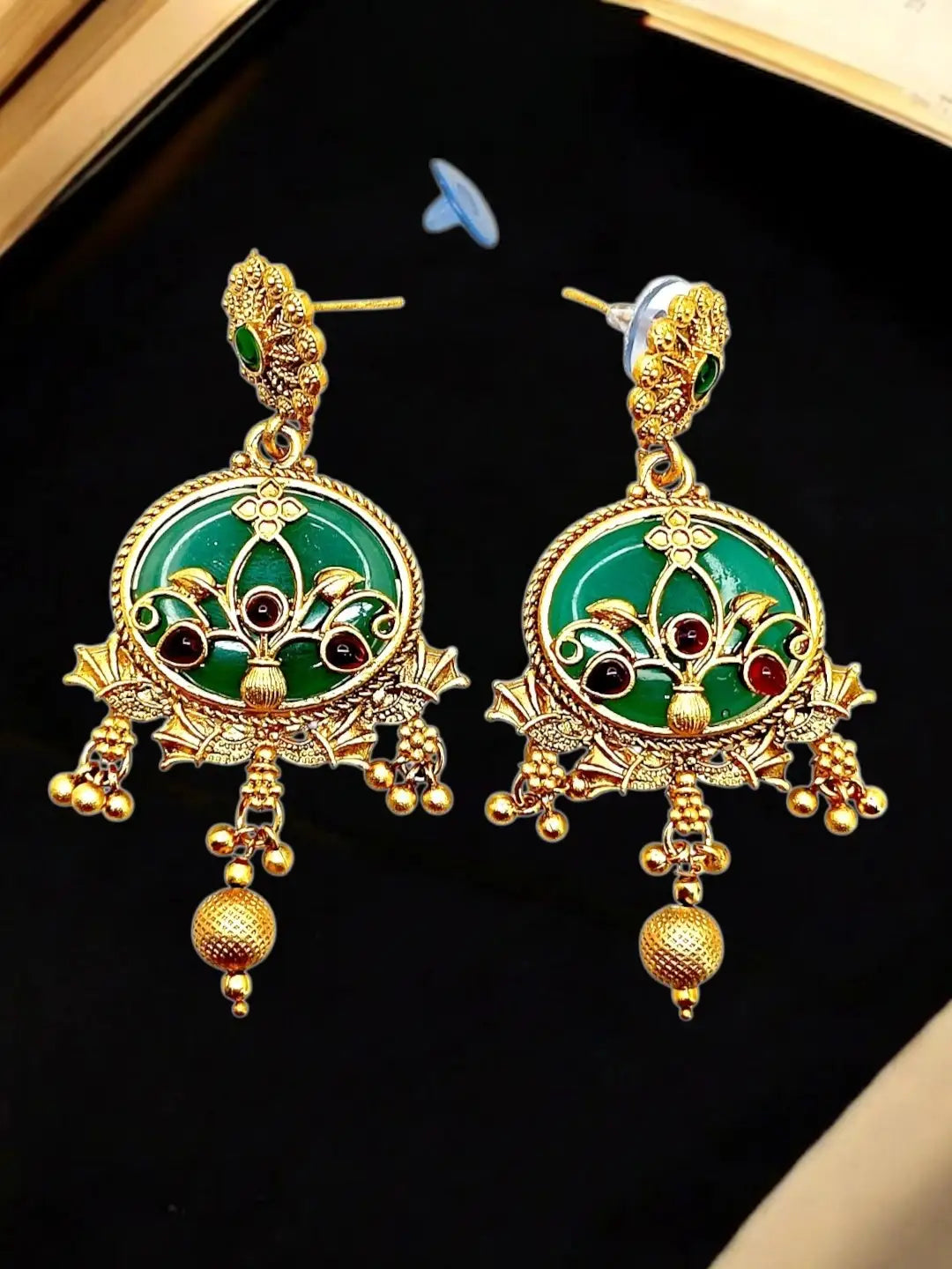 Green Heritage Rajwadi Earrings