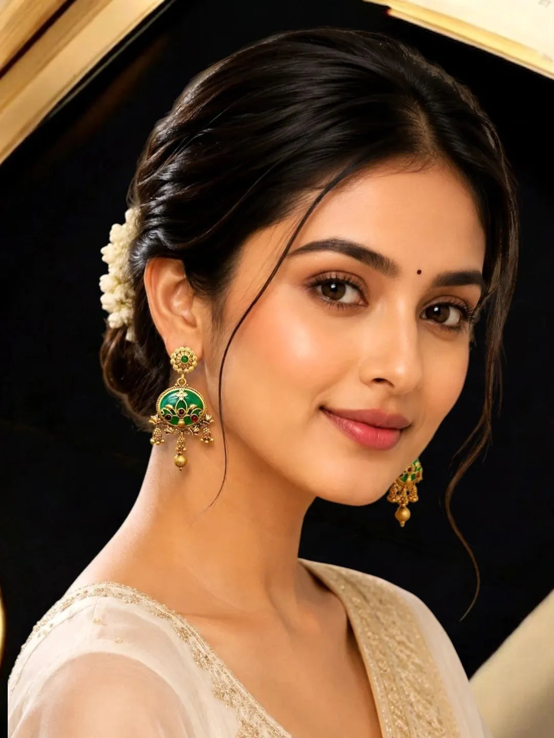Green Heritage Rajwadi Earrings
