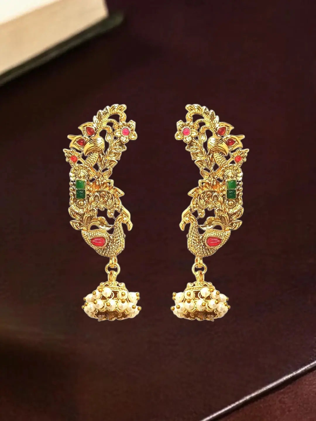 Peacock Design Ear Cuff Earrings