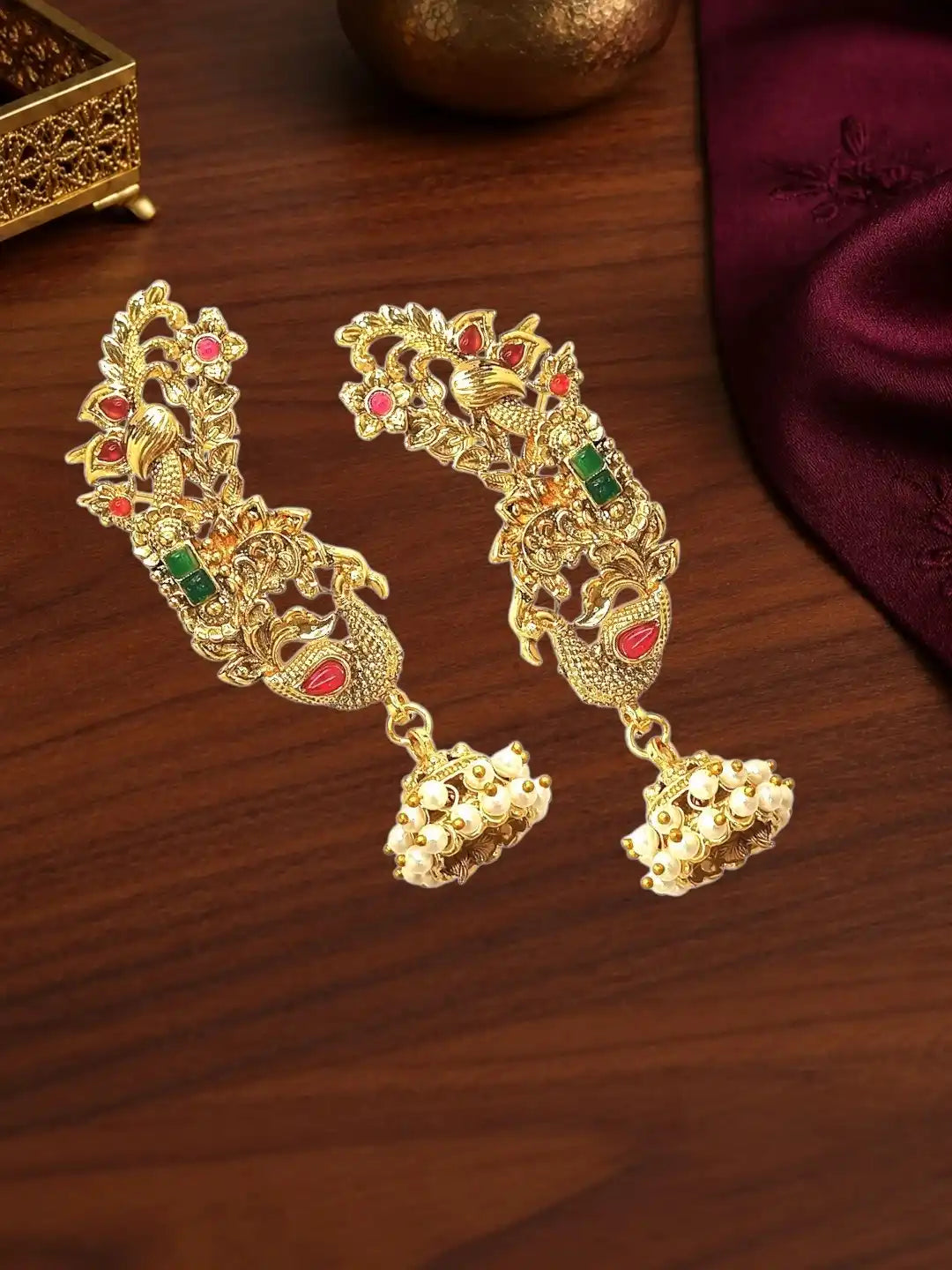 Peacock Design Ear Cuff Earrings