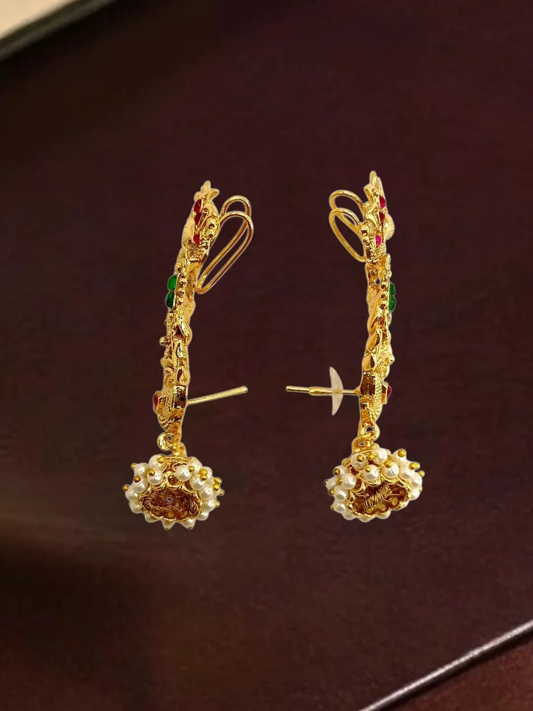 Peacock Design Ear Cuff Earrings