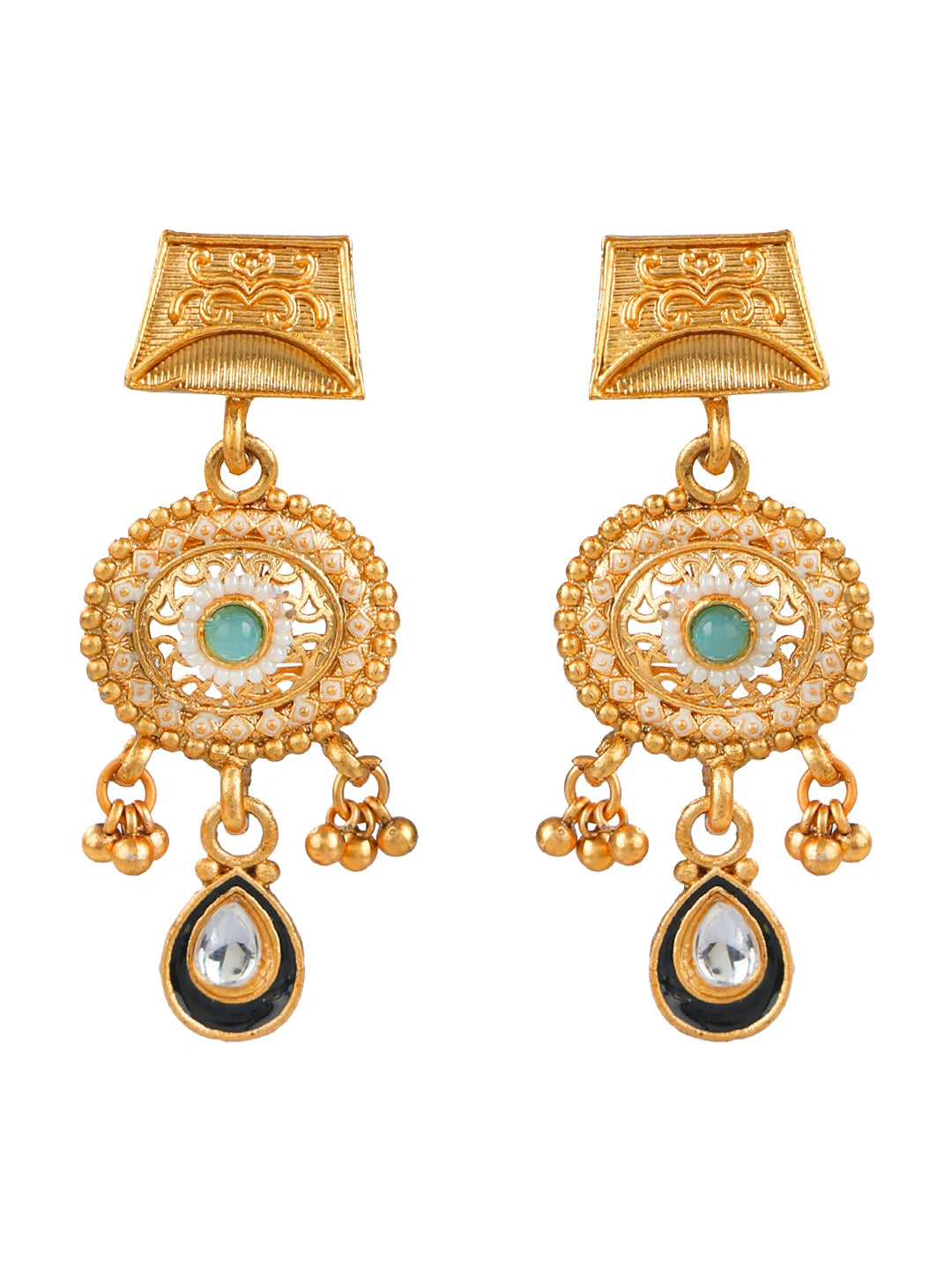 Mesh Design Kundan Meenakari Choker Necklace Set