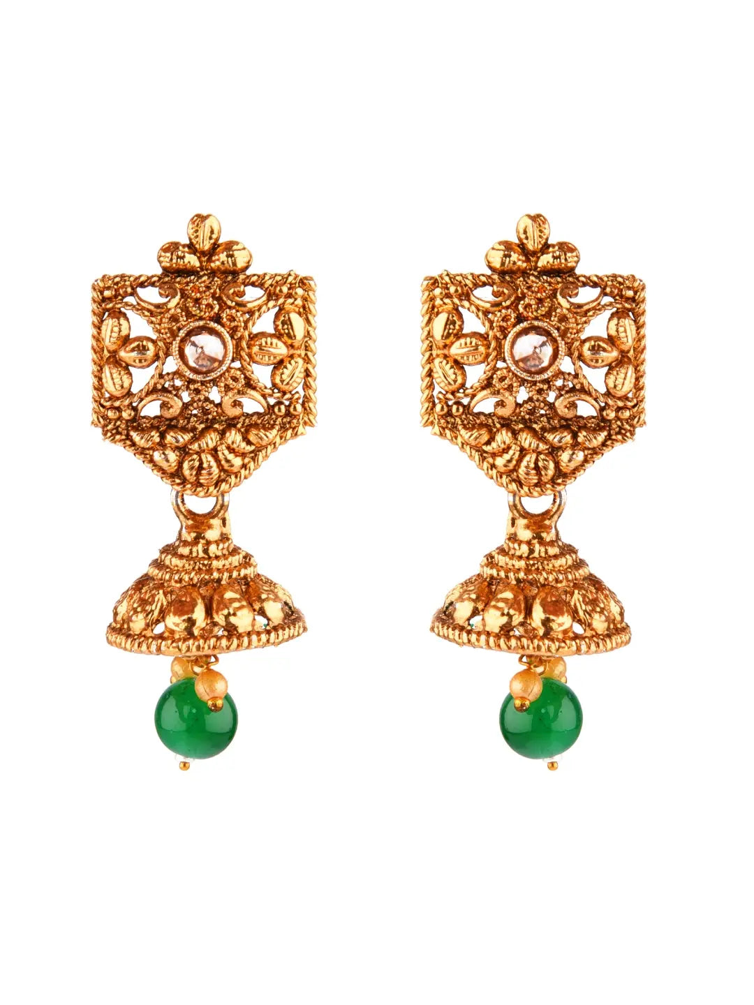 Pearl and Green Bead Jewellery Set