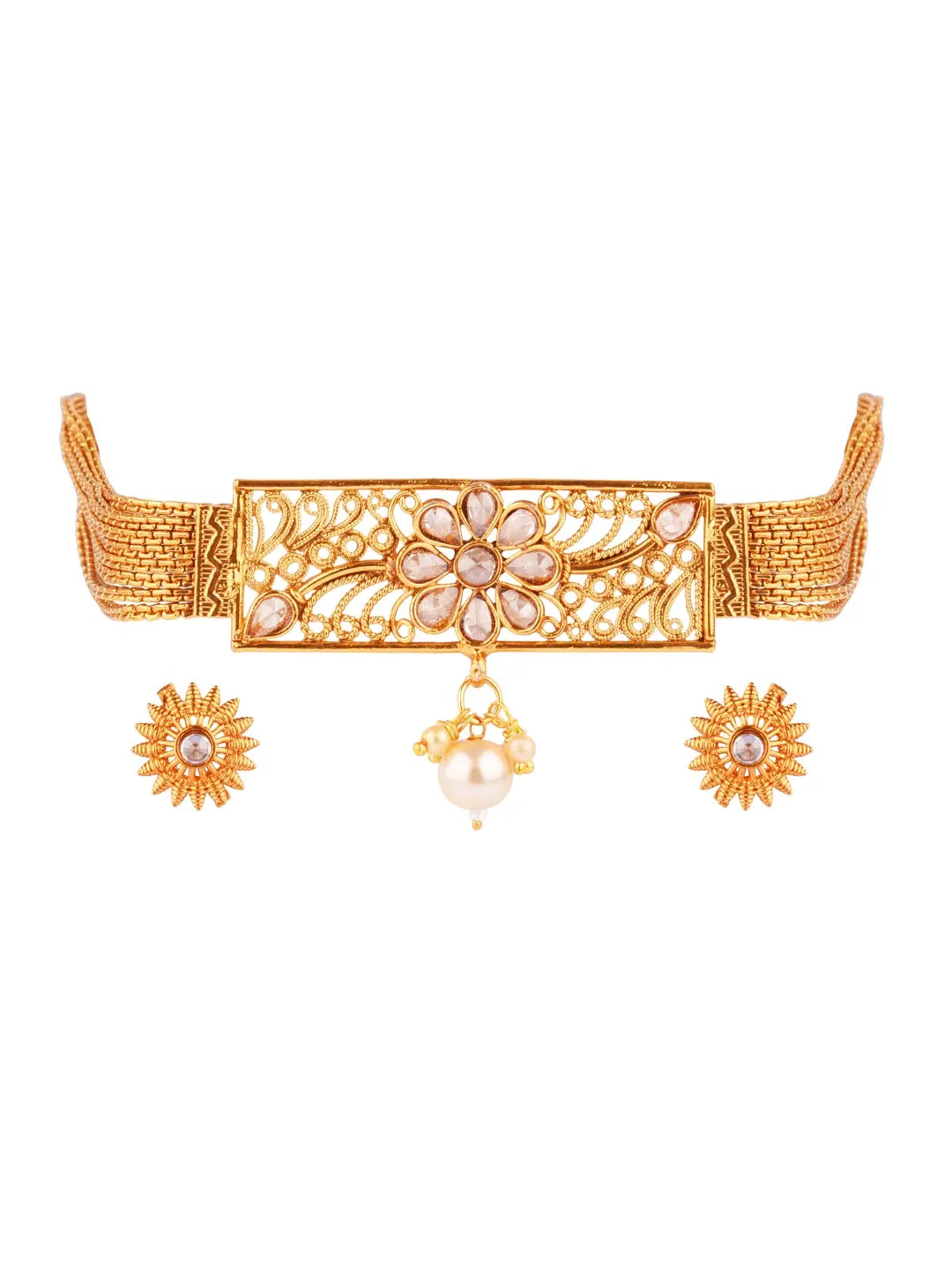 Gold Plated Choker Jewellery Set