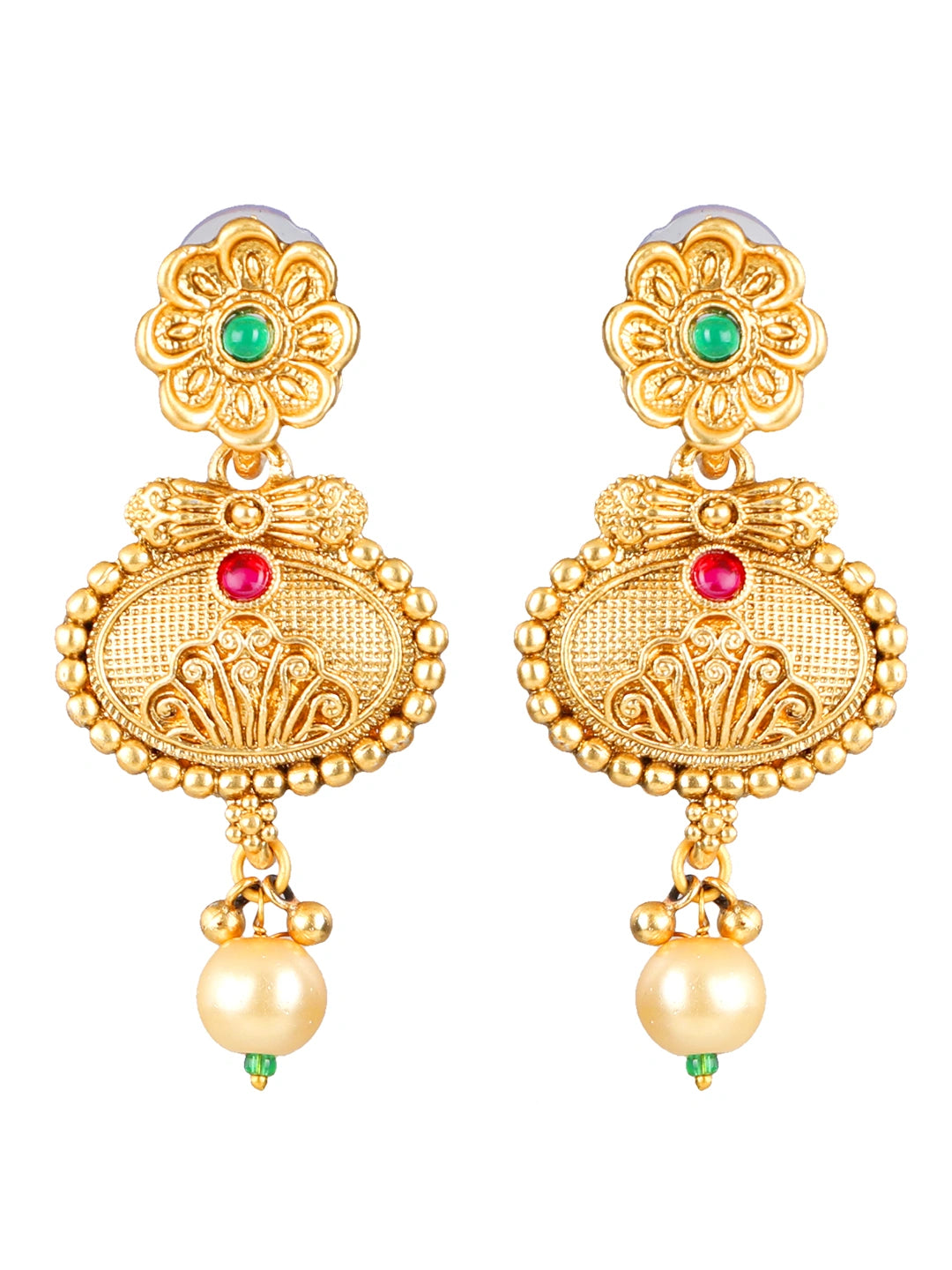Gold Plated Peacock Kundan Necklace Set