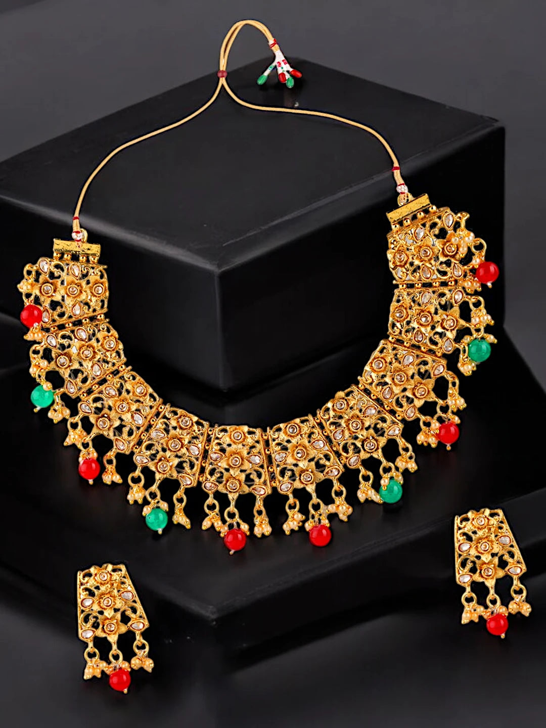 Gold Plated Filigree Party Necklace Set