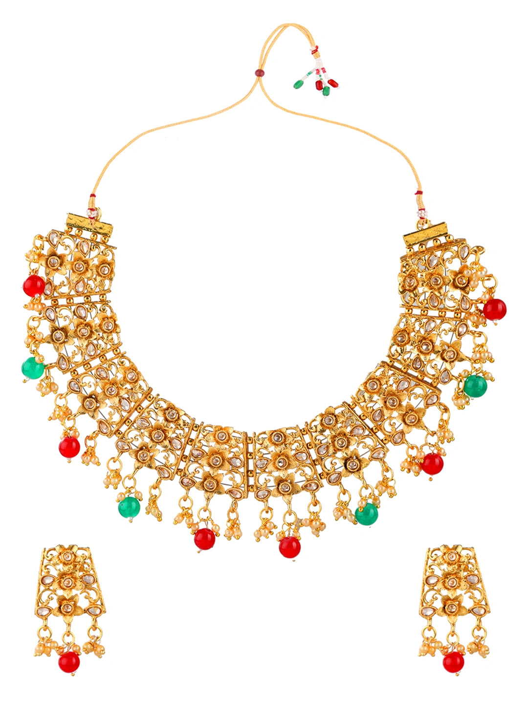 Gold Plated Filigree Party Necklace Set