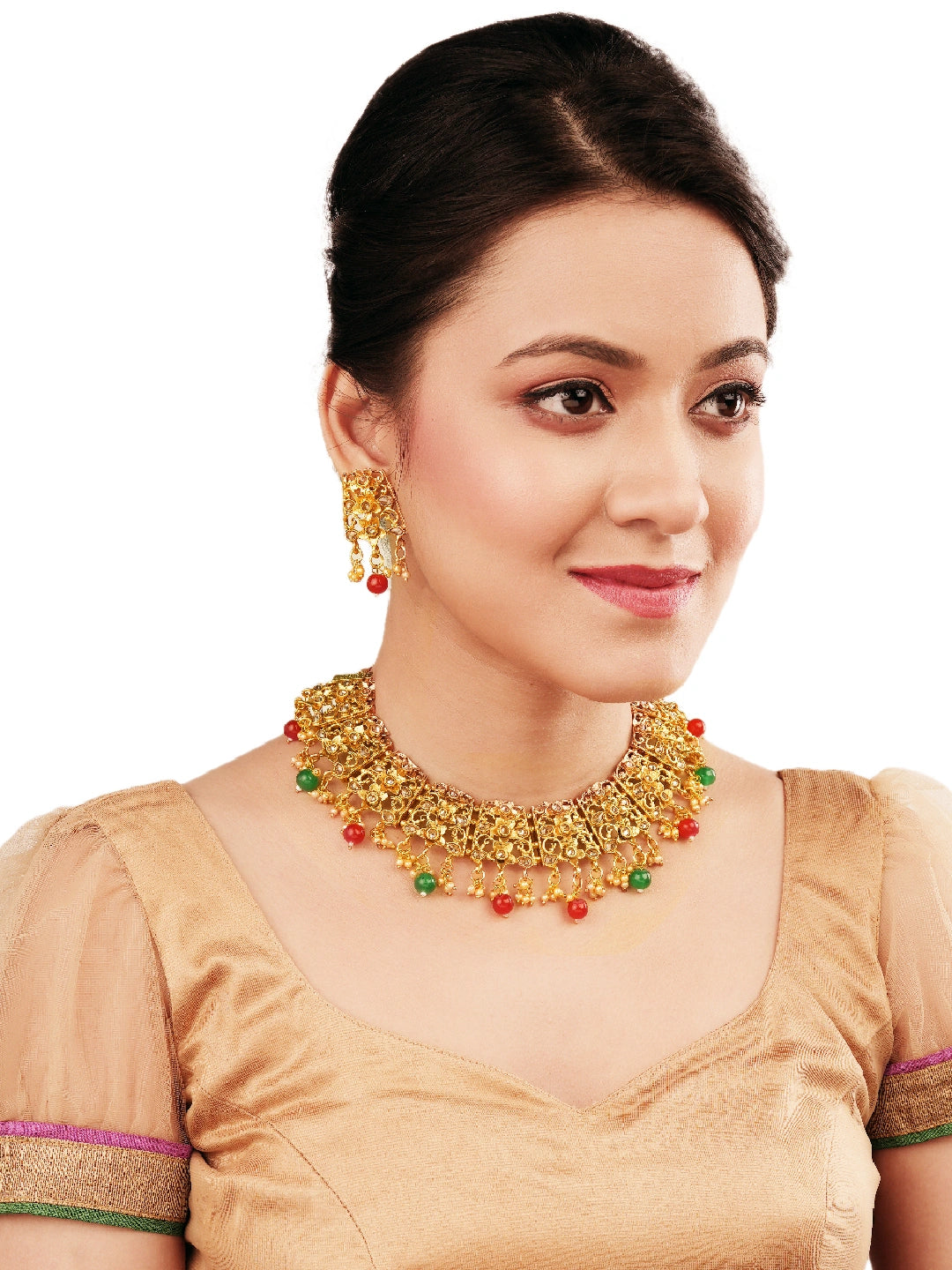 Gold Plated Filigree Party Necklace Set