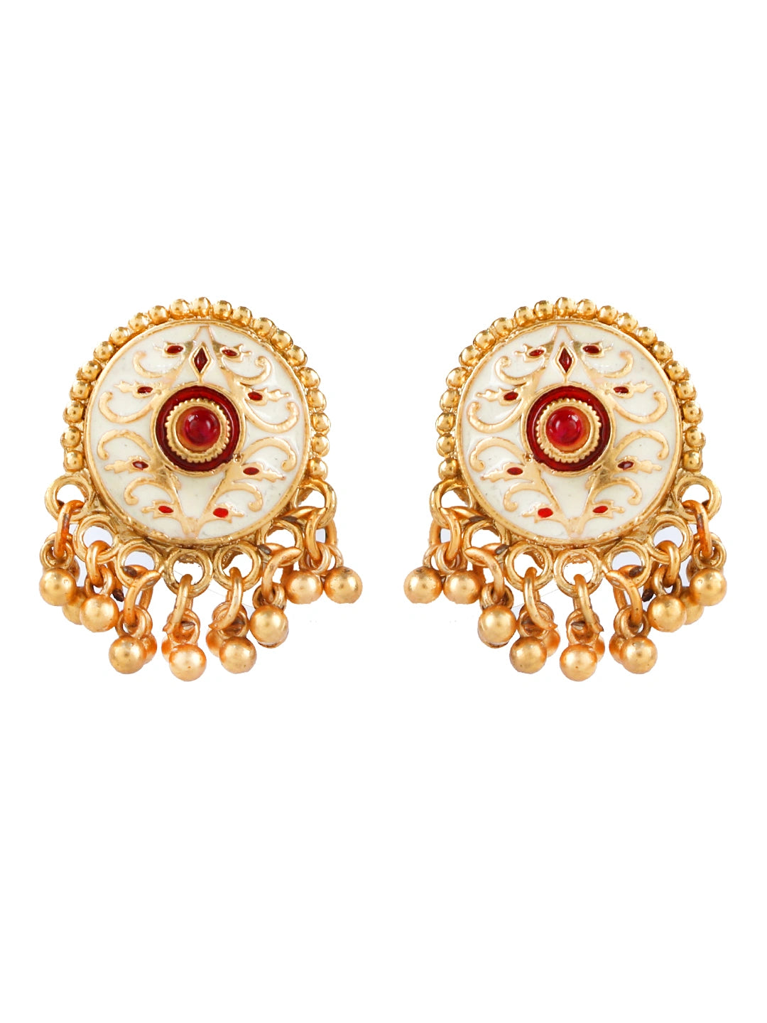 White Meenakari Ruby Choker Necklace Set