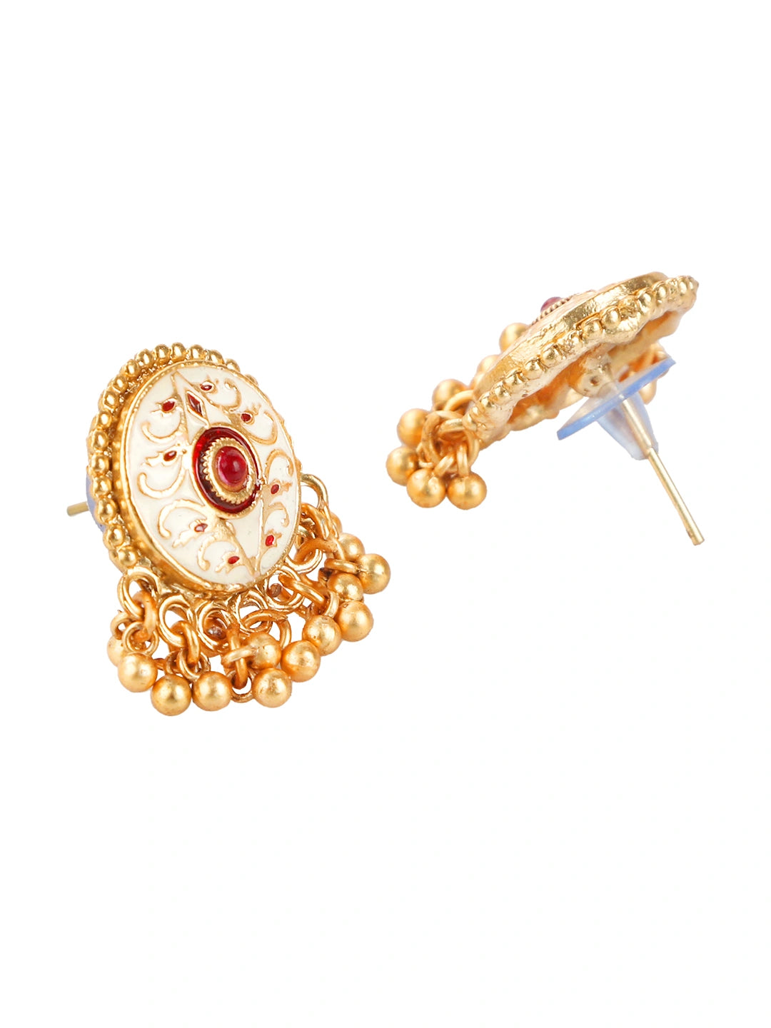 White Meenakari Ruby Choker Necklace Set