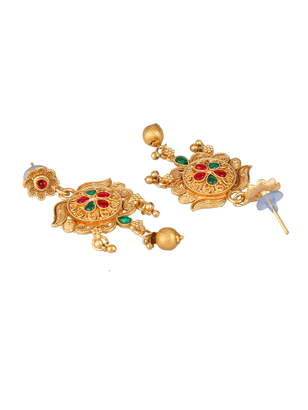 Gold Plated Filigree Cz Stone Necklace Set