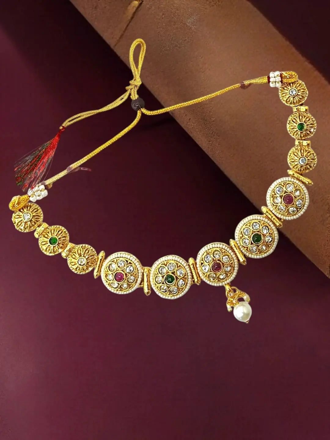 Gold Plated CZ Classic Choker Set For Women and Girls