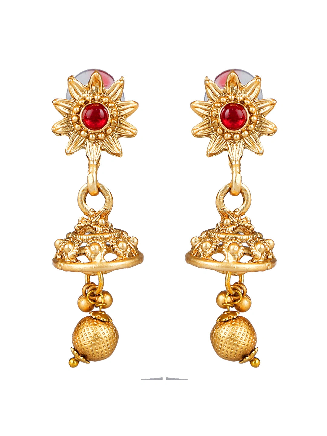 Delicate Matte Gold Plated Cz Stone Necklace Set