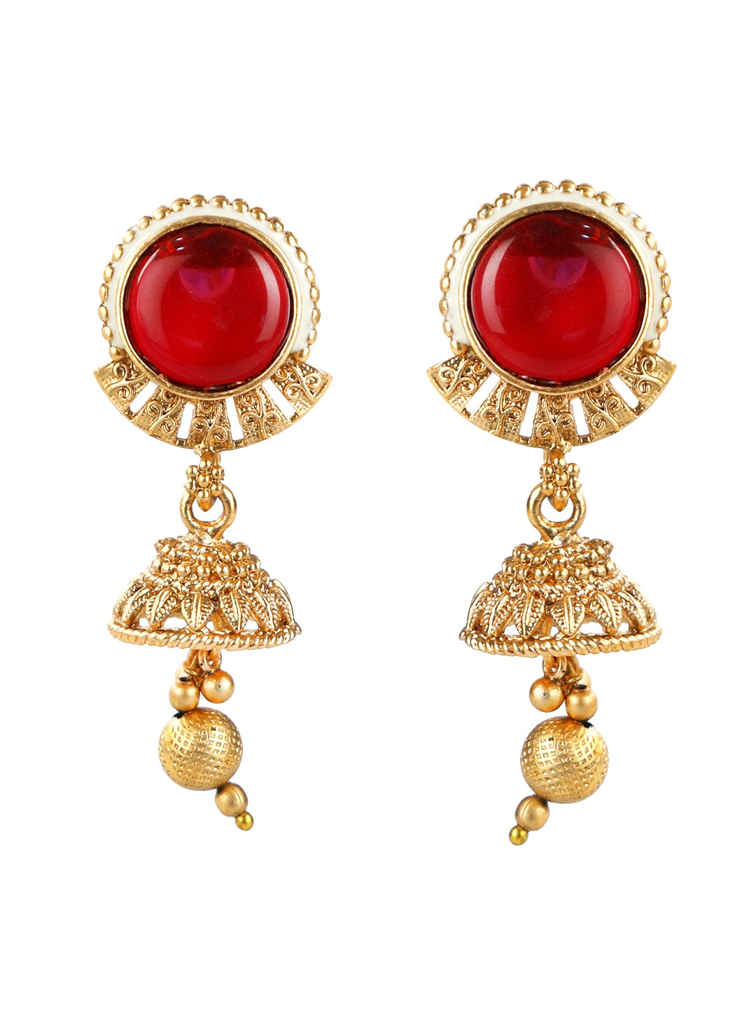 Meenakari Red Stone Choker Necklace Set