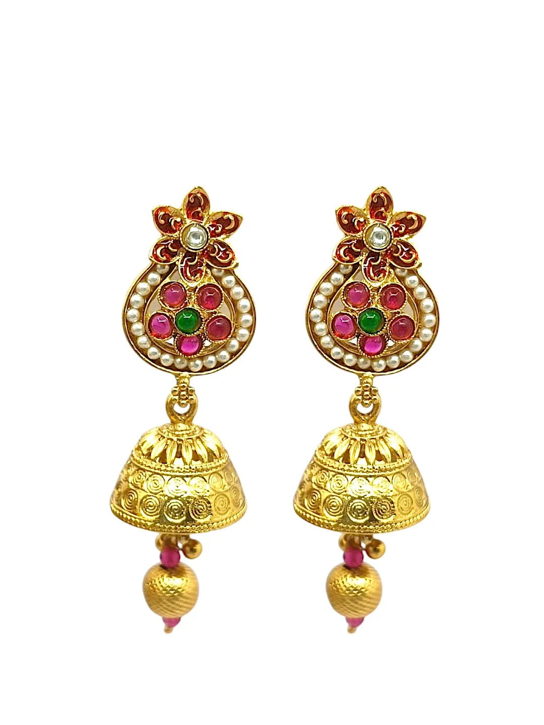 Gold-Plated Floral Motifs Chokar Jewellery Set