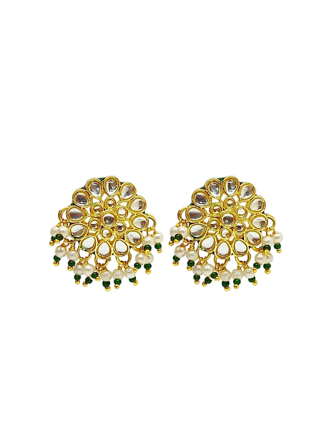 Gold-Plated Kundan-Studded & Beaded Velvet Choker Jewellery Set