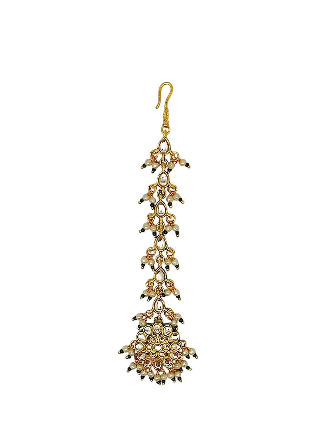 Gold-Plated Kundan-Studded & Beaded Velvet Choker Jewellery Set