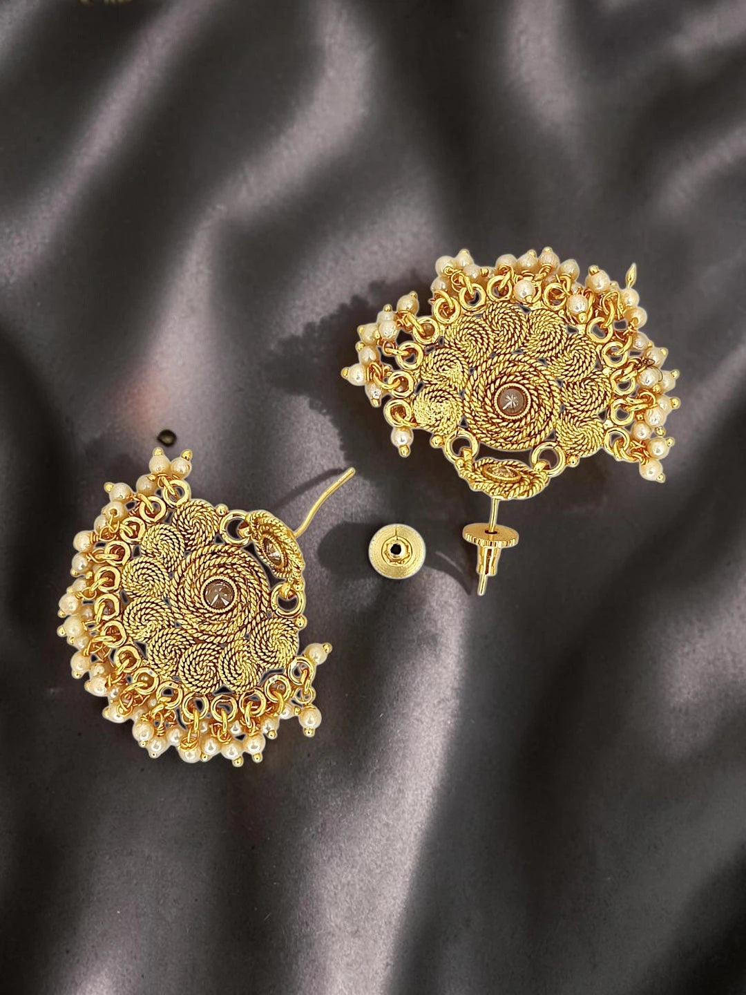 Gold Plated Stone Studded Hasli Necklace Set