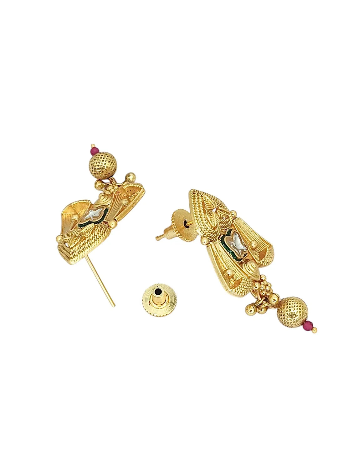 Gold Plated Rajwadi Matte Finish Necklace Set