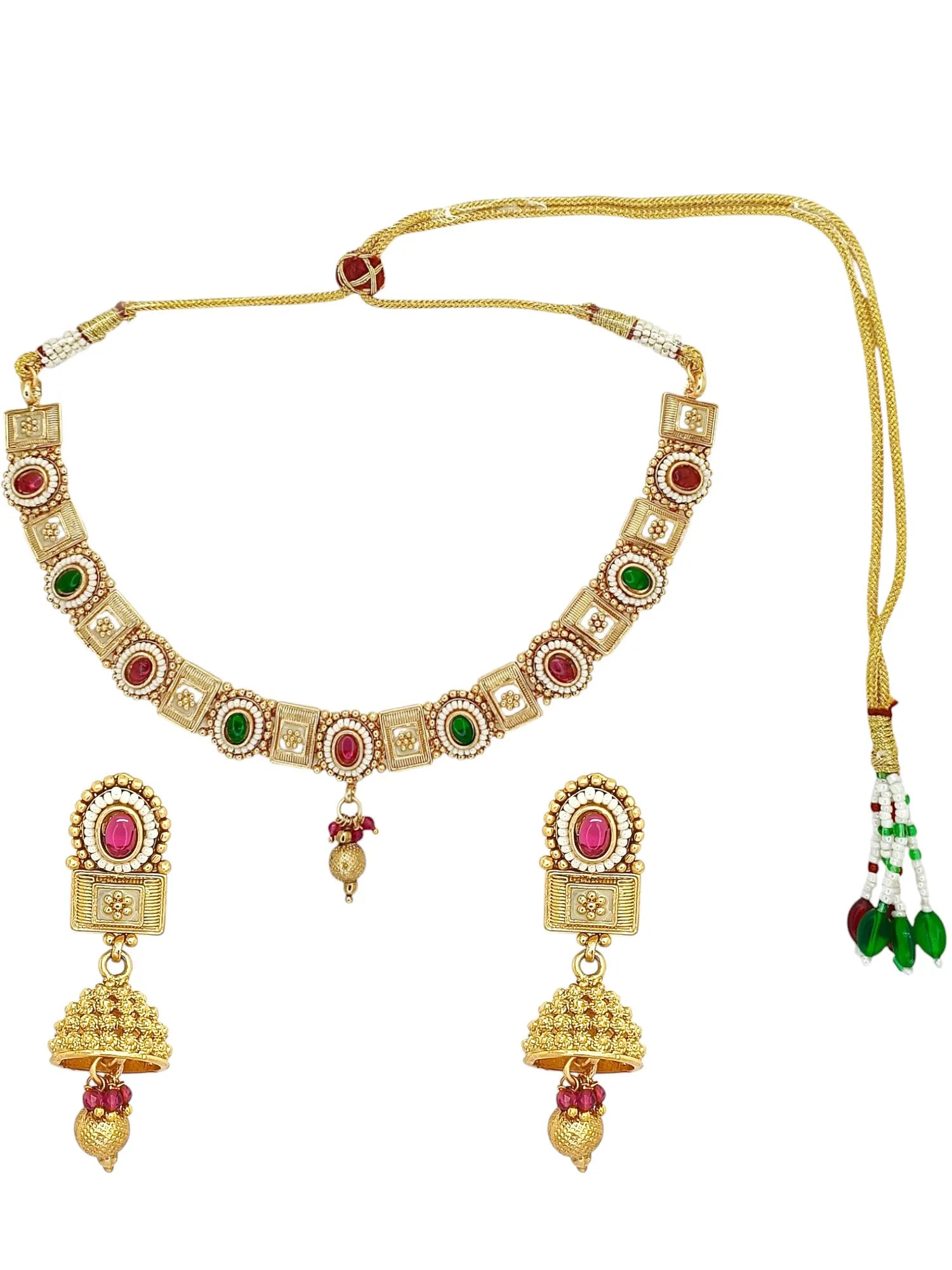 Gold Plated Meenakari Necklace Set