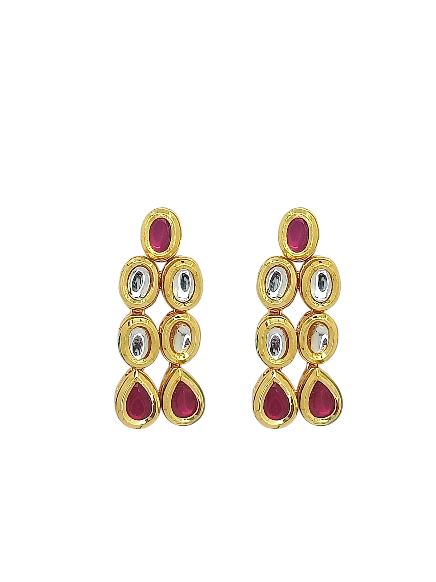 Gold-Plated Kundan Stone-Studded Jewellery Set