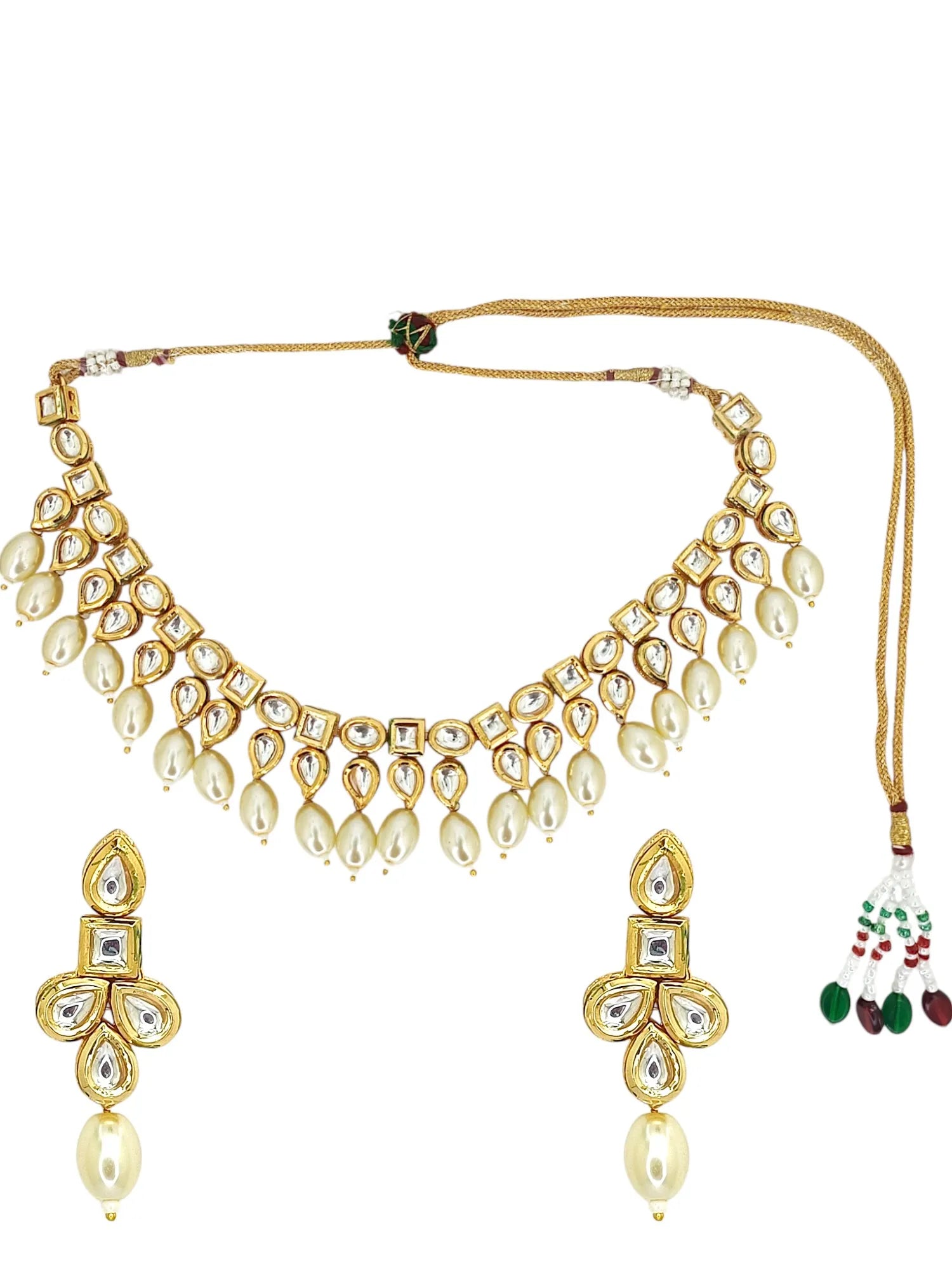 Gold Plated Jadau Kundan Necklace Set