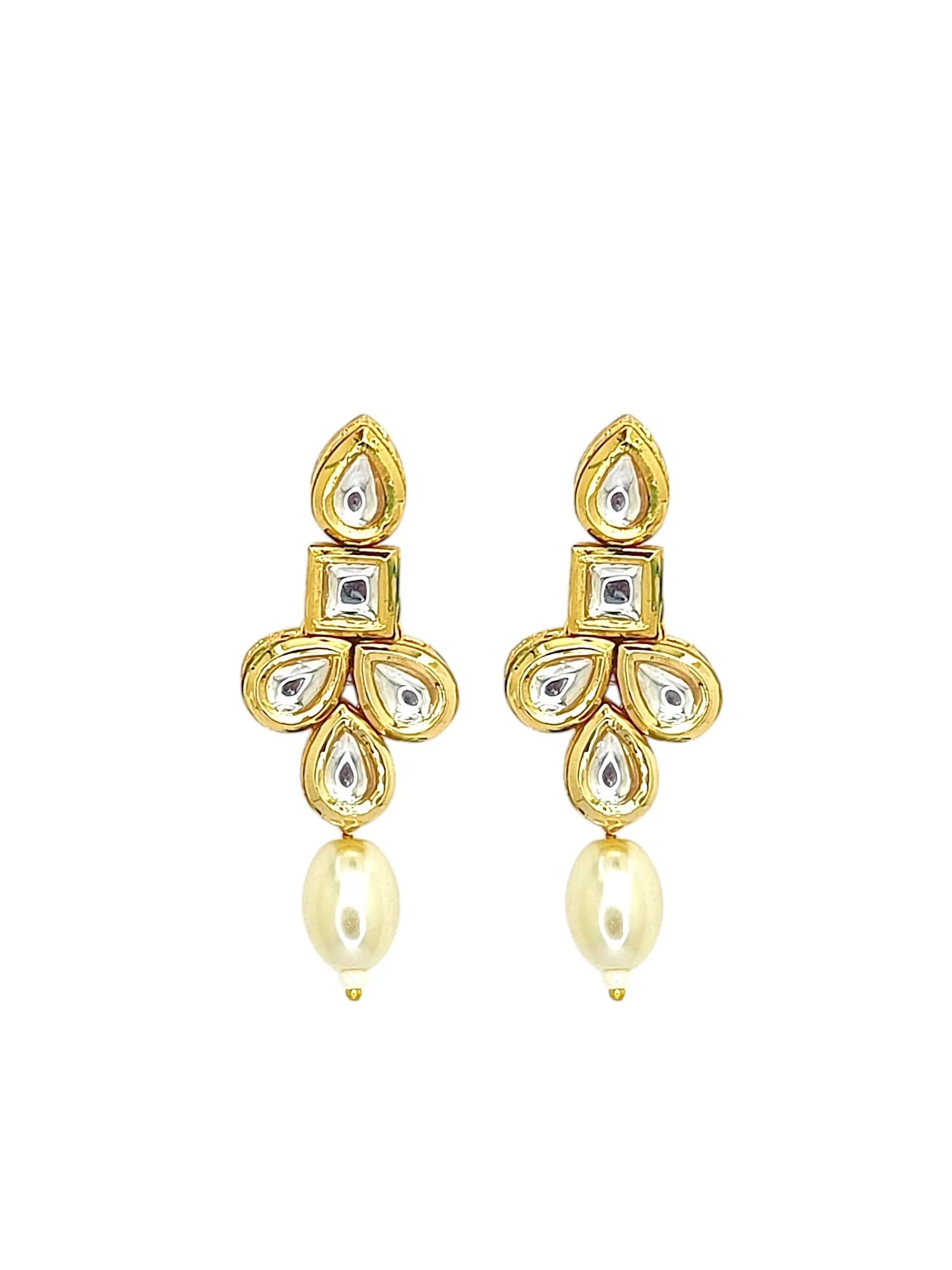 Gold Plated Jadau Kundan Necklace Set