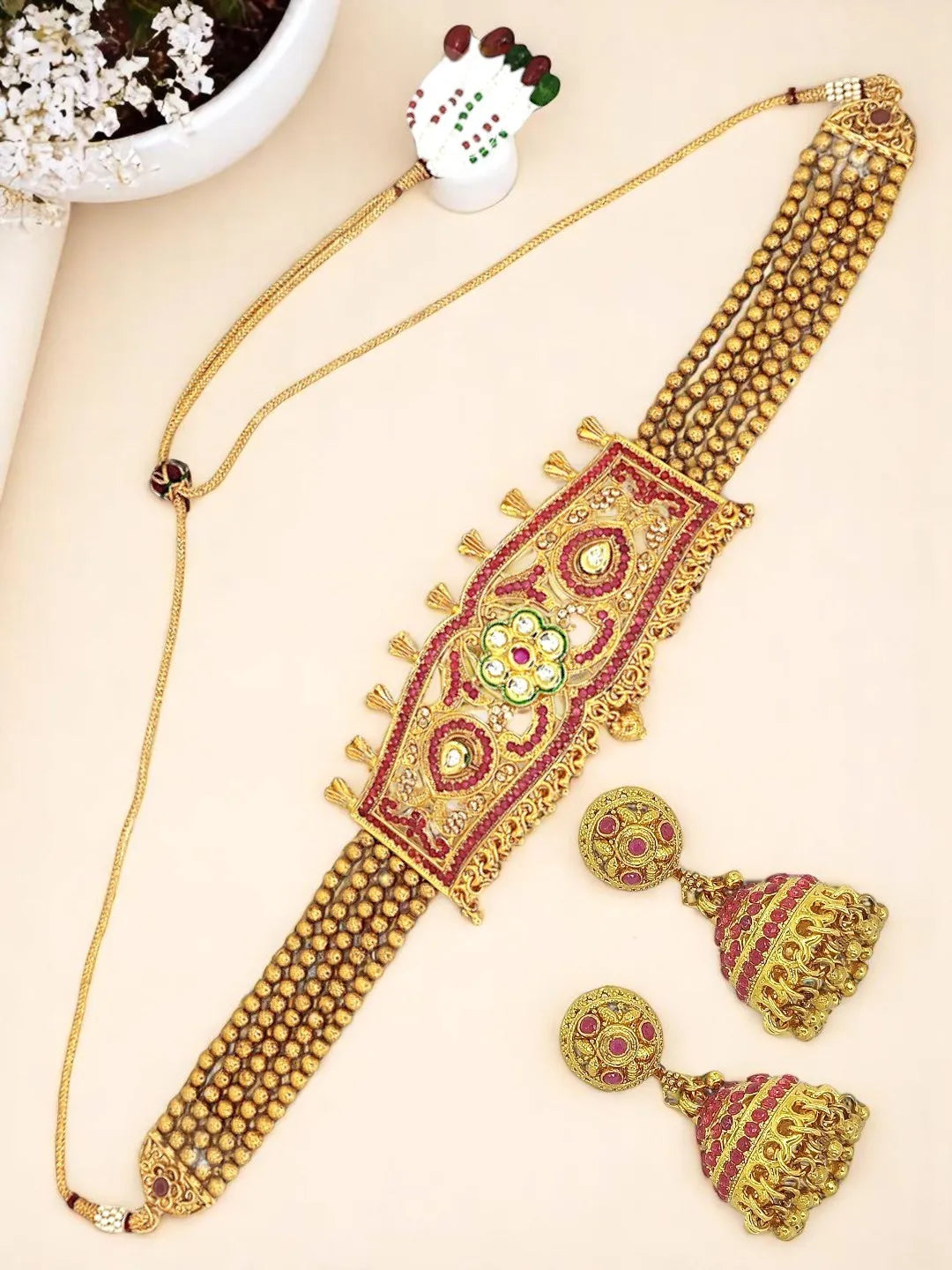Gold Plated Tevta Necklace Set