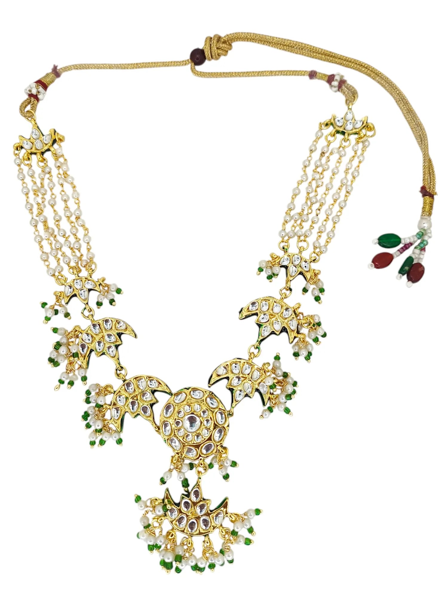 Gold Plated Kundan Studded Chandrika Long Necklace Set