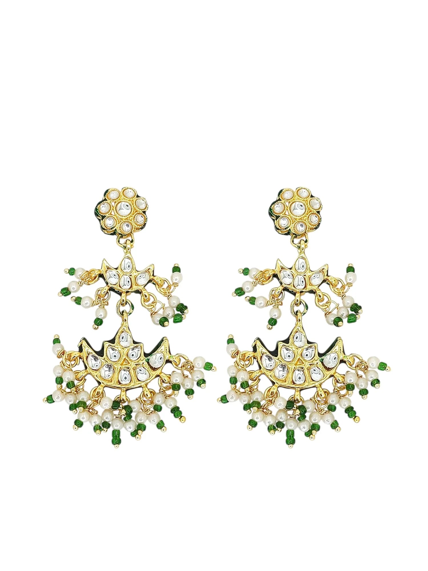 Gold Plated Kundan Studded Chandrika Long Necklace Set