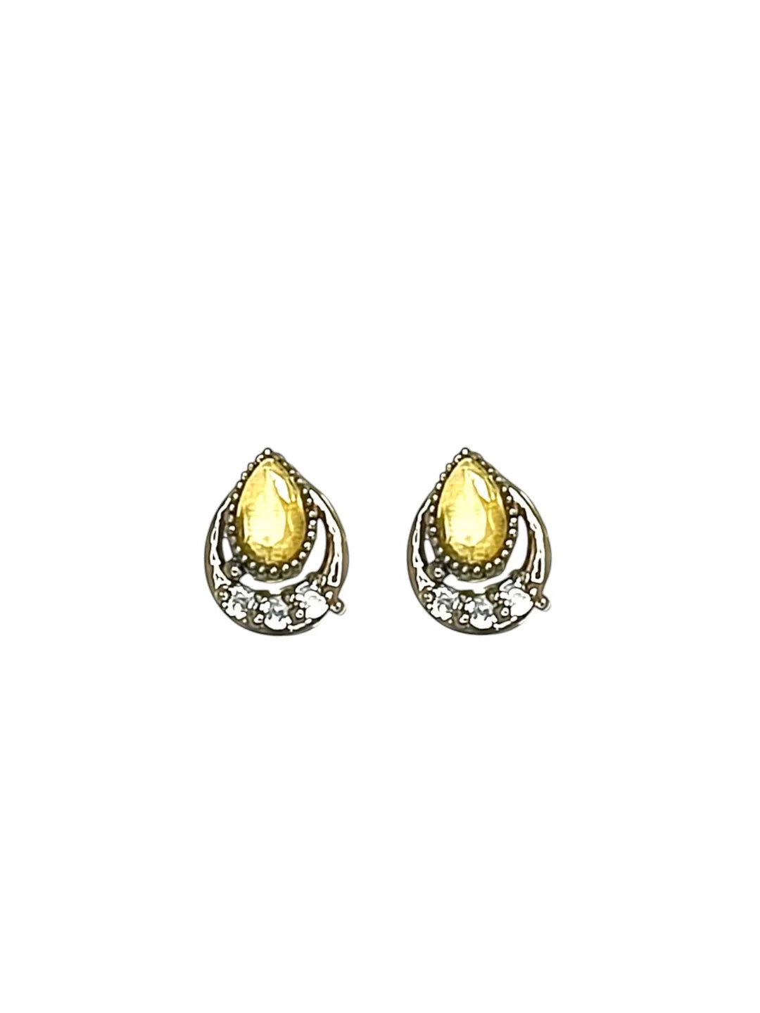 Silver-Plated Multicolor Drop Shaped Stone-Studded Jewellery Set