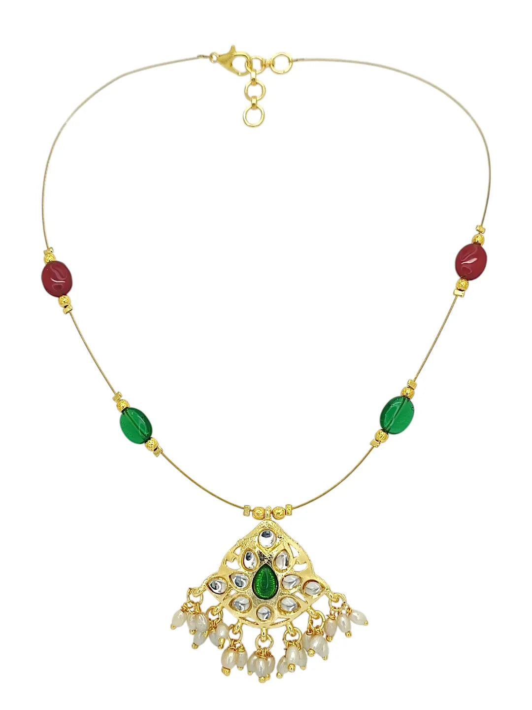 Gold-Plated Stone Studdded Necklace