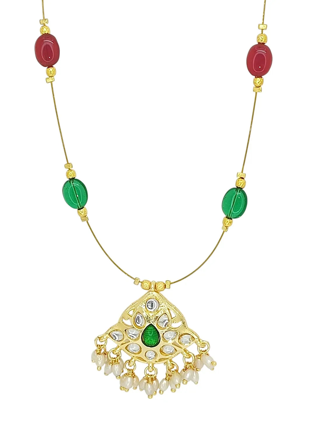 Gold-Plated Stone Studdded Necklace
