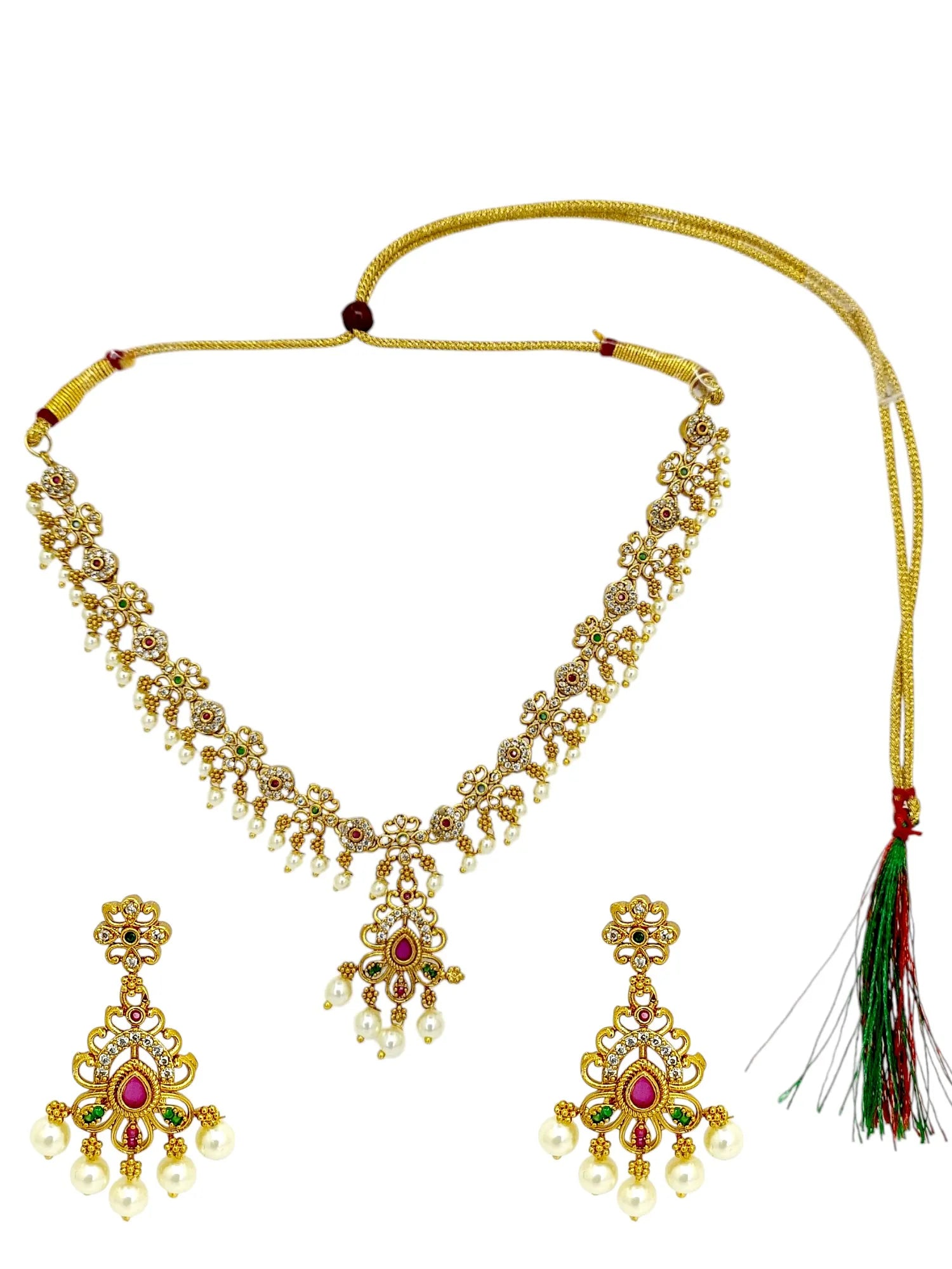 Gold-Plated Meenakari Jewellery Set