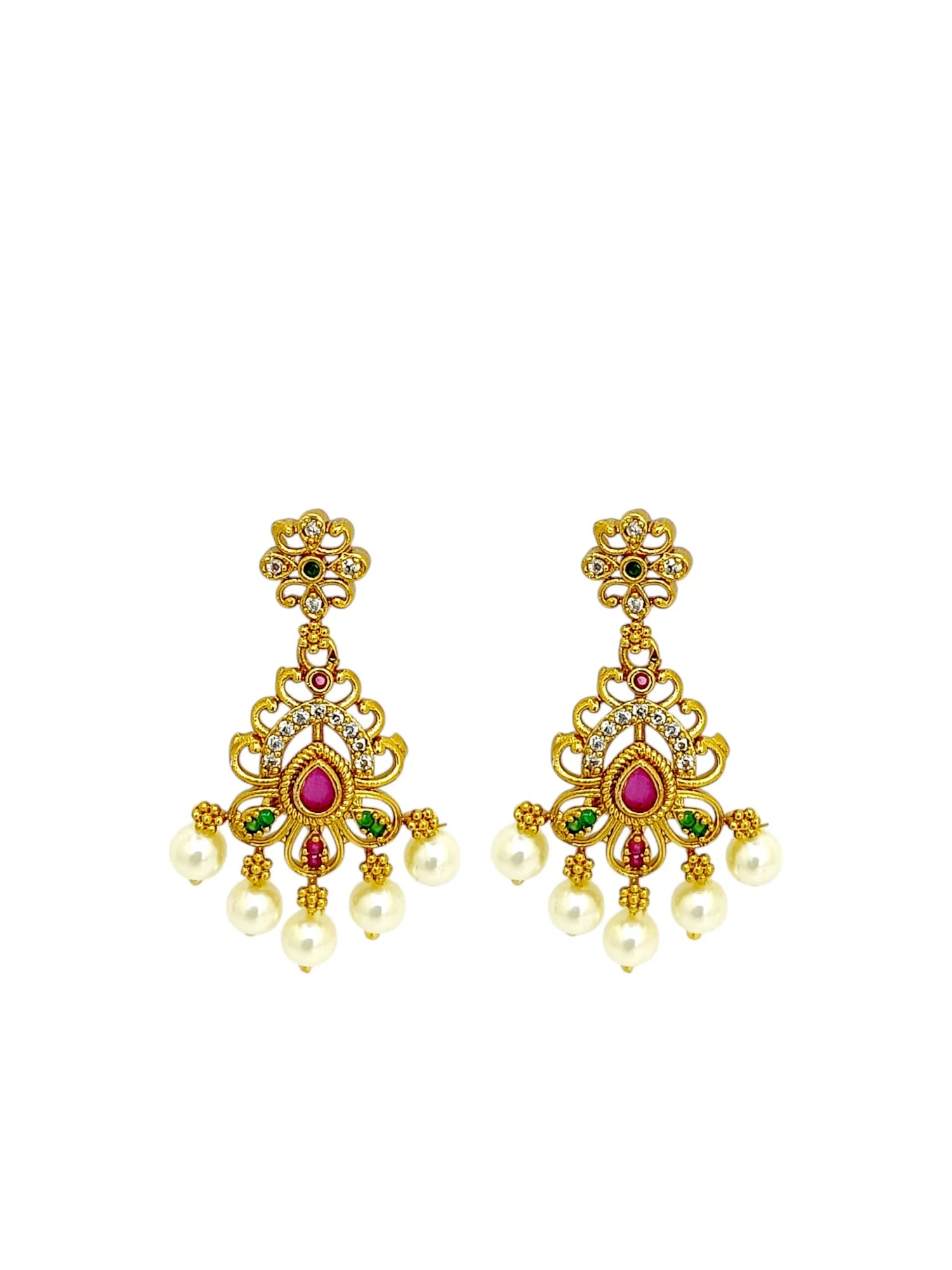 Gold-Plated Meenakari Jewellery Set