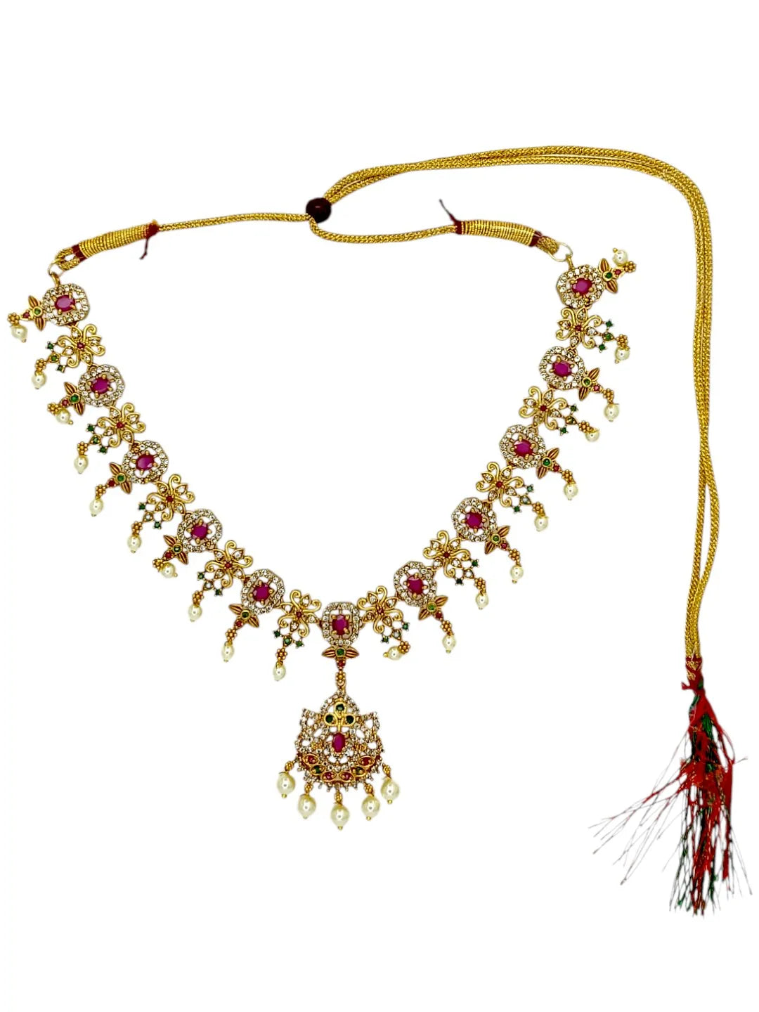 Gold-Plated Meenakaris Jewellery Set